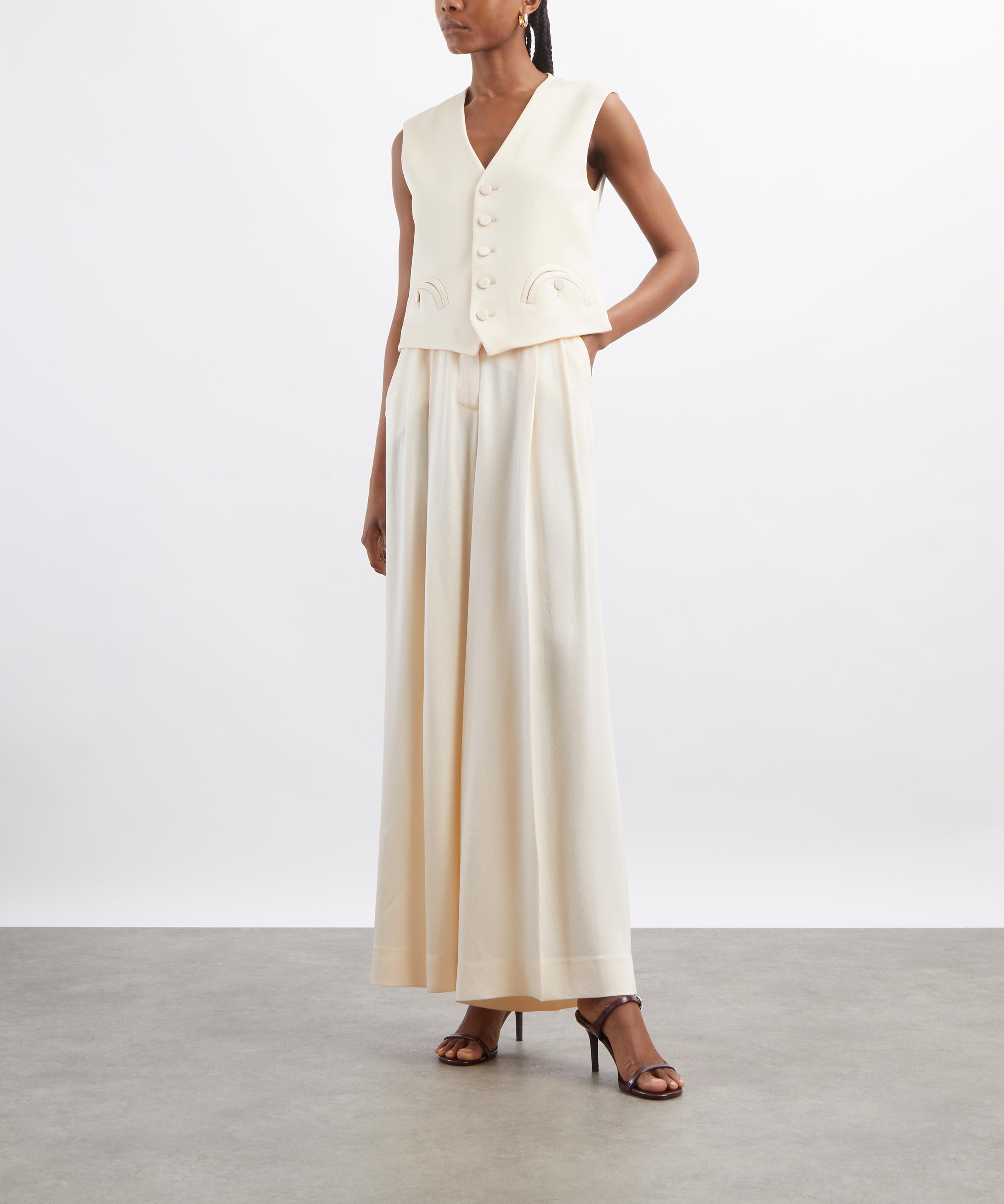 BLAZ&Eacute; Milano - Novalis Husi Ivory Palazzo Trousers image number 1