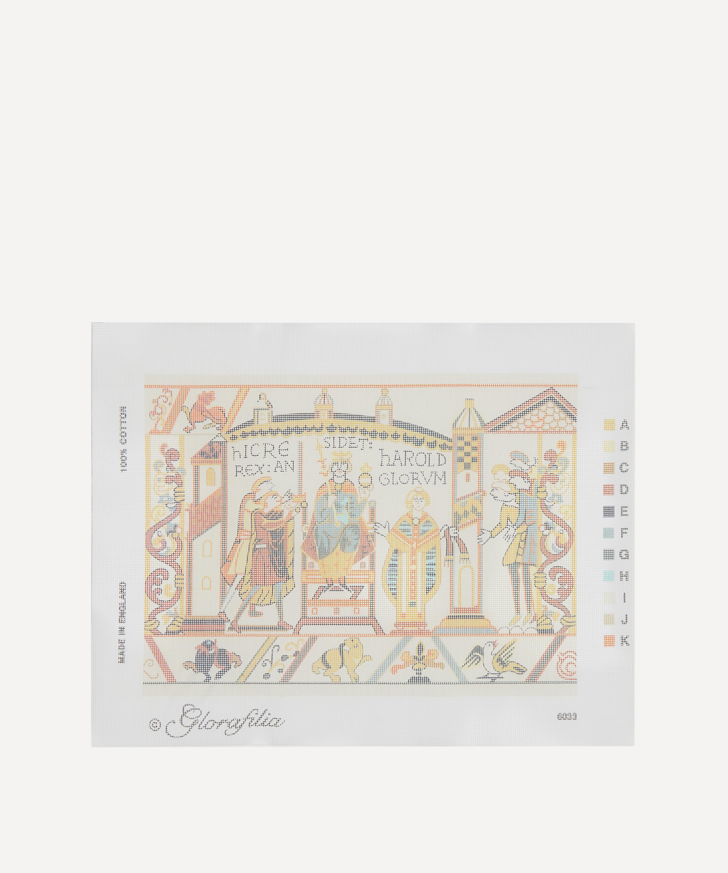 Glorafilia - Bayeaux Tapestry The Coronation of Harold Needlepoint Kit image number 2