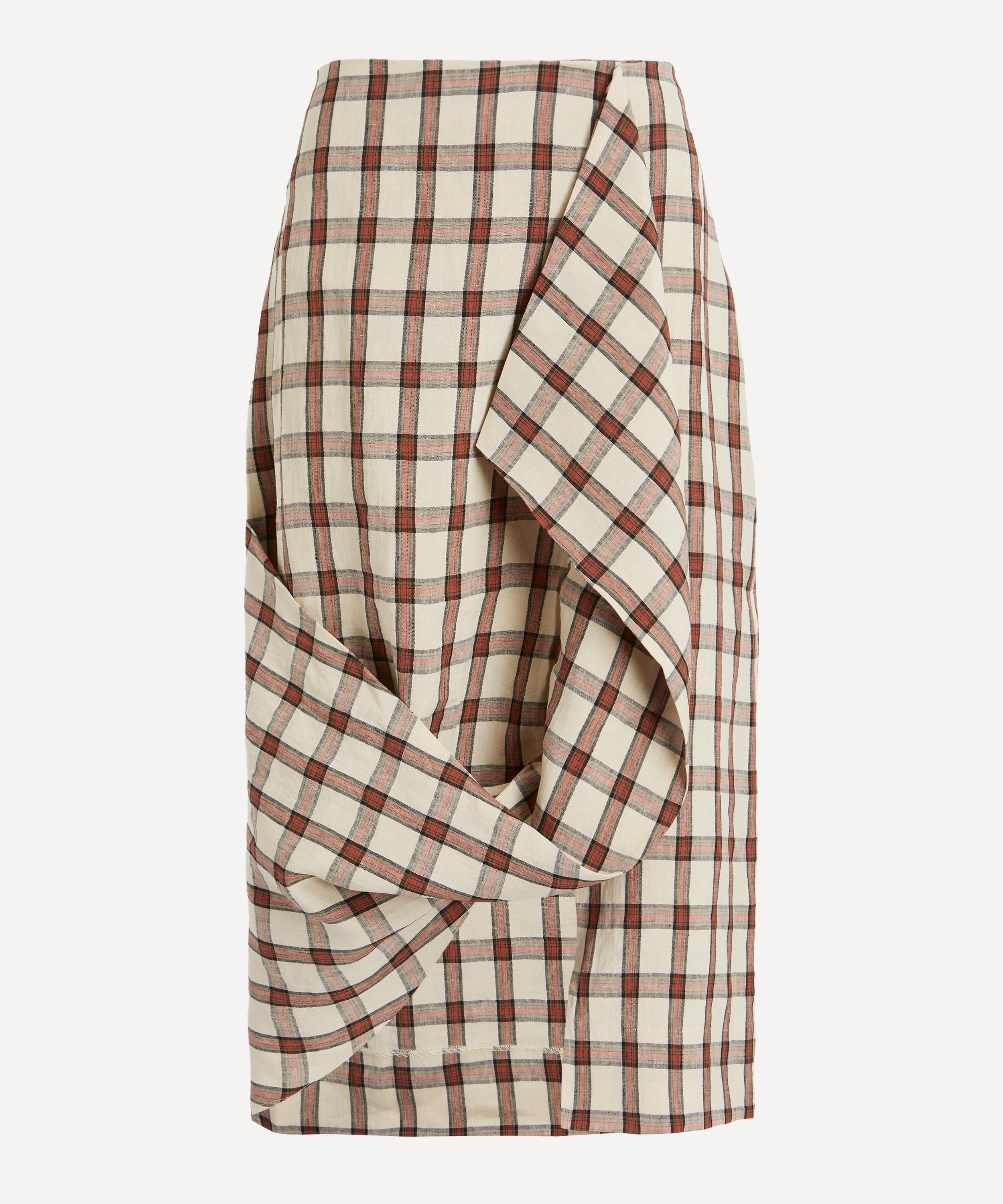 R&oacute;he - Draped Check Skirt