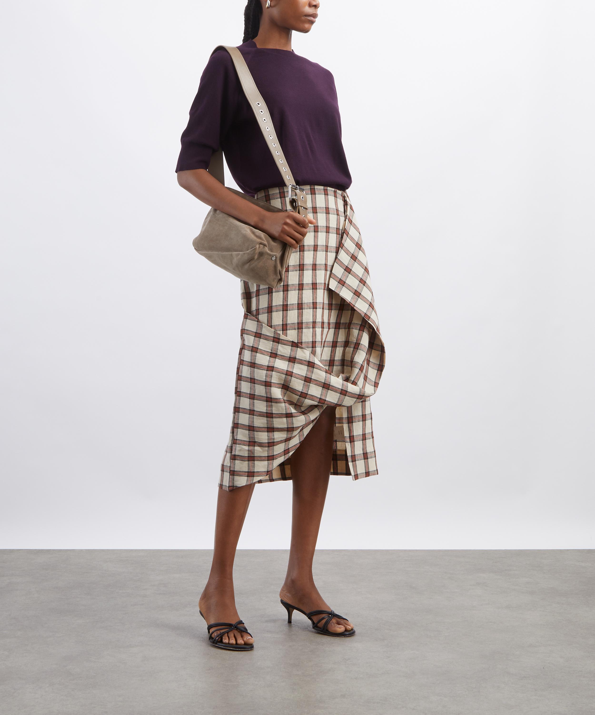 R&oacute;he - Draped Check Skirt image number 1