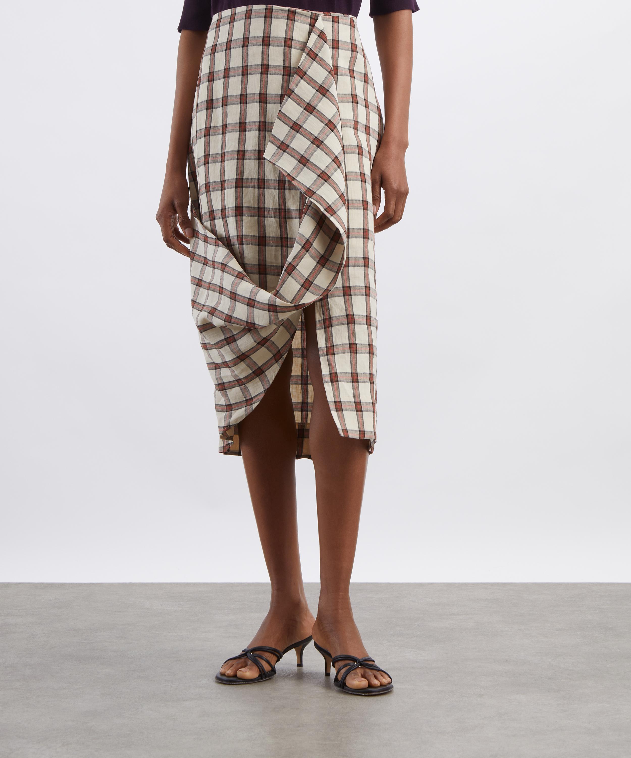 R&oacute;he - Draped Check Skirt image number 2