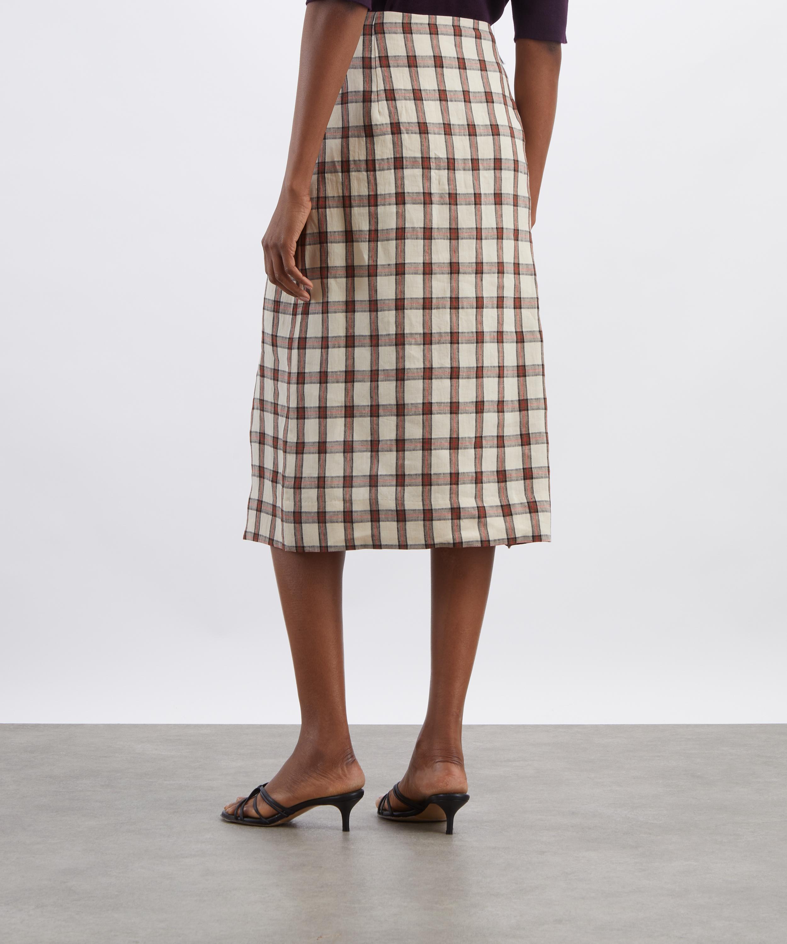 R&oacute;he - Draped Check Skirt image number 3