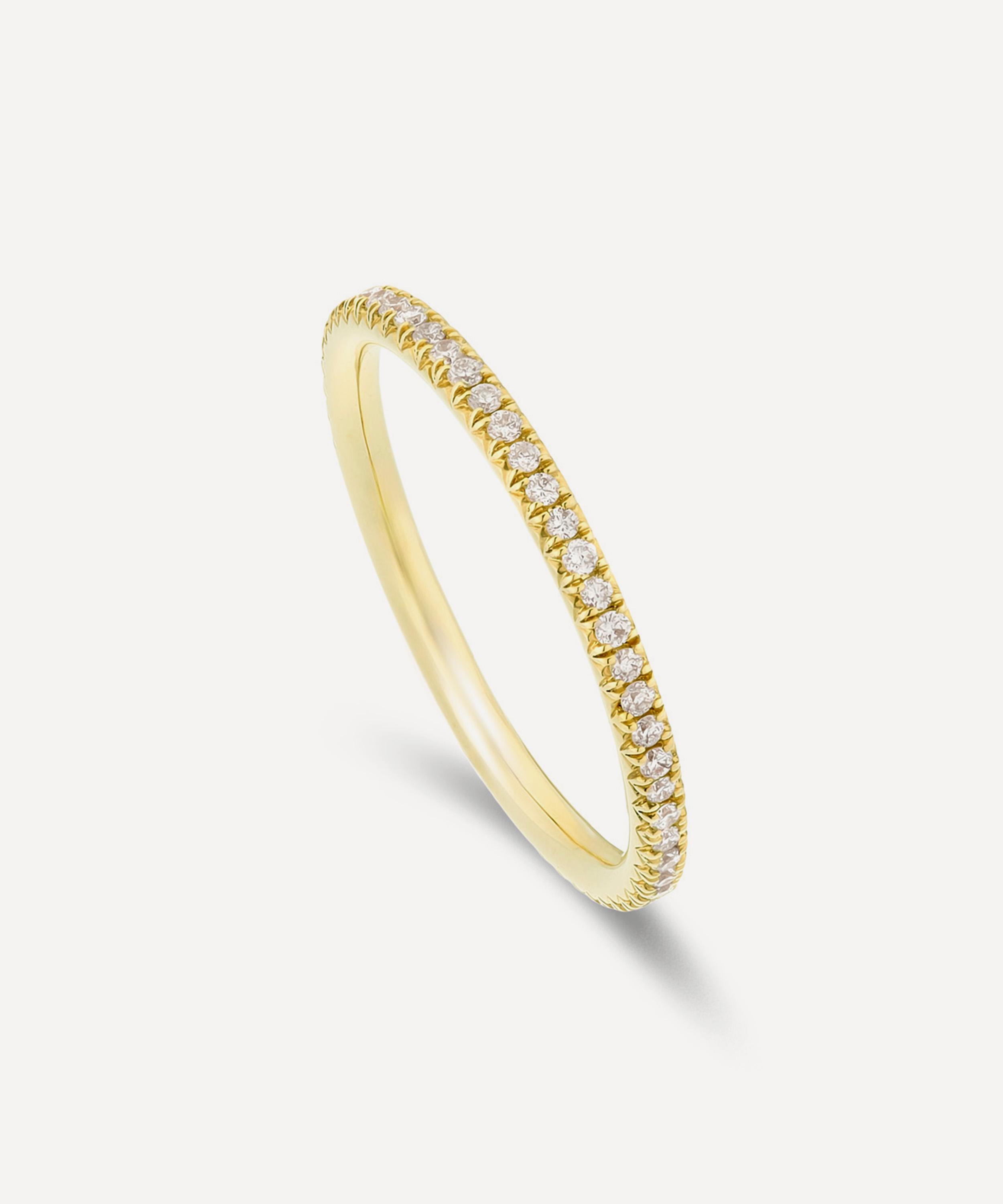 Dinny Hall - 9ct Gold Ella Three Quarter Mini Diamond Eternity Ring image number 2