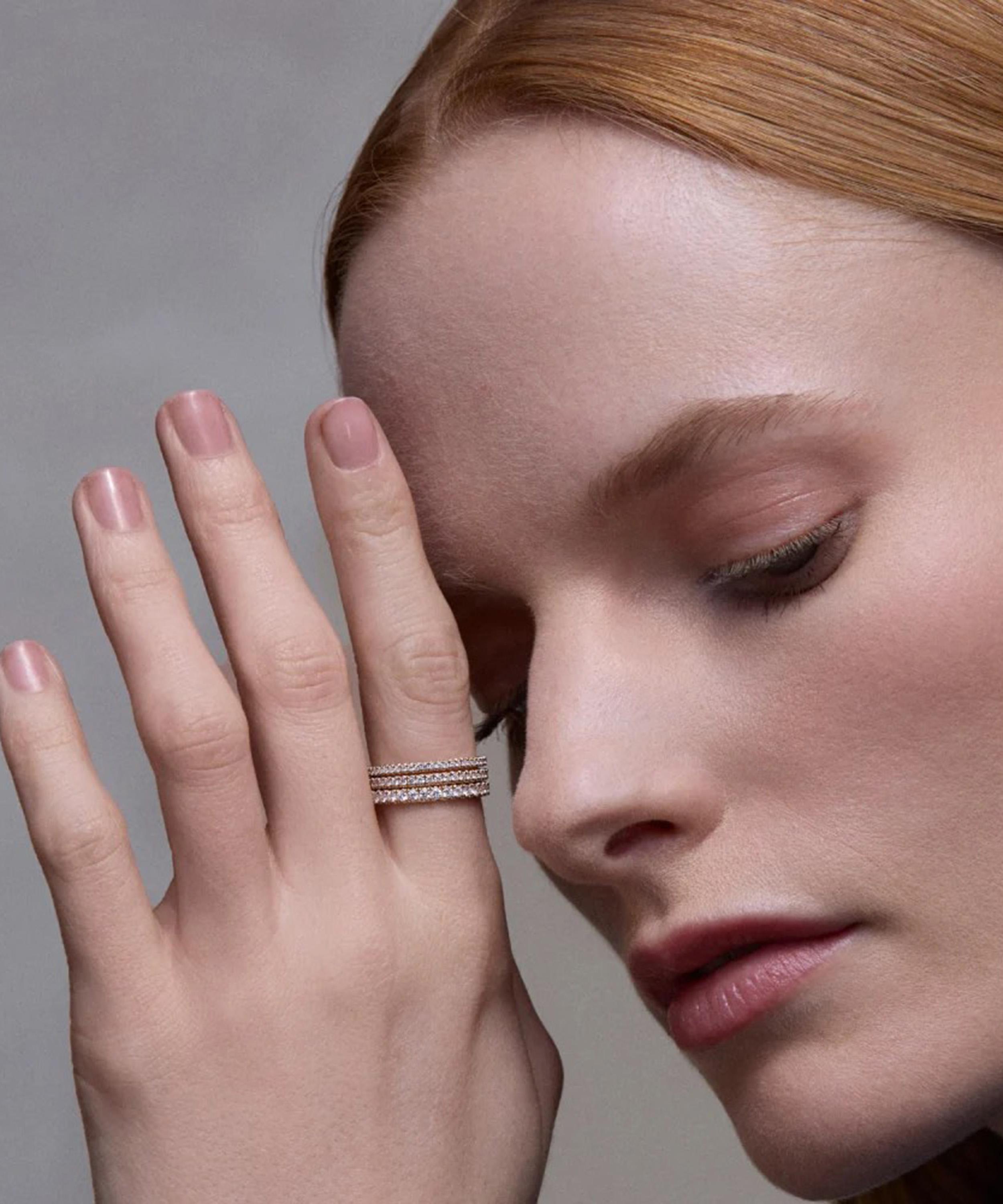 Dinny Hall - 9ct Gold Ella Three Quarter Mini Diamond Eternity Ring image number 4