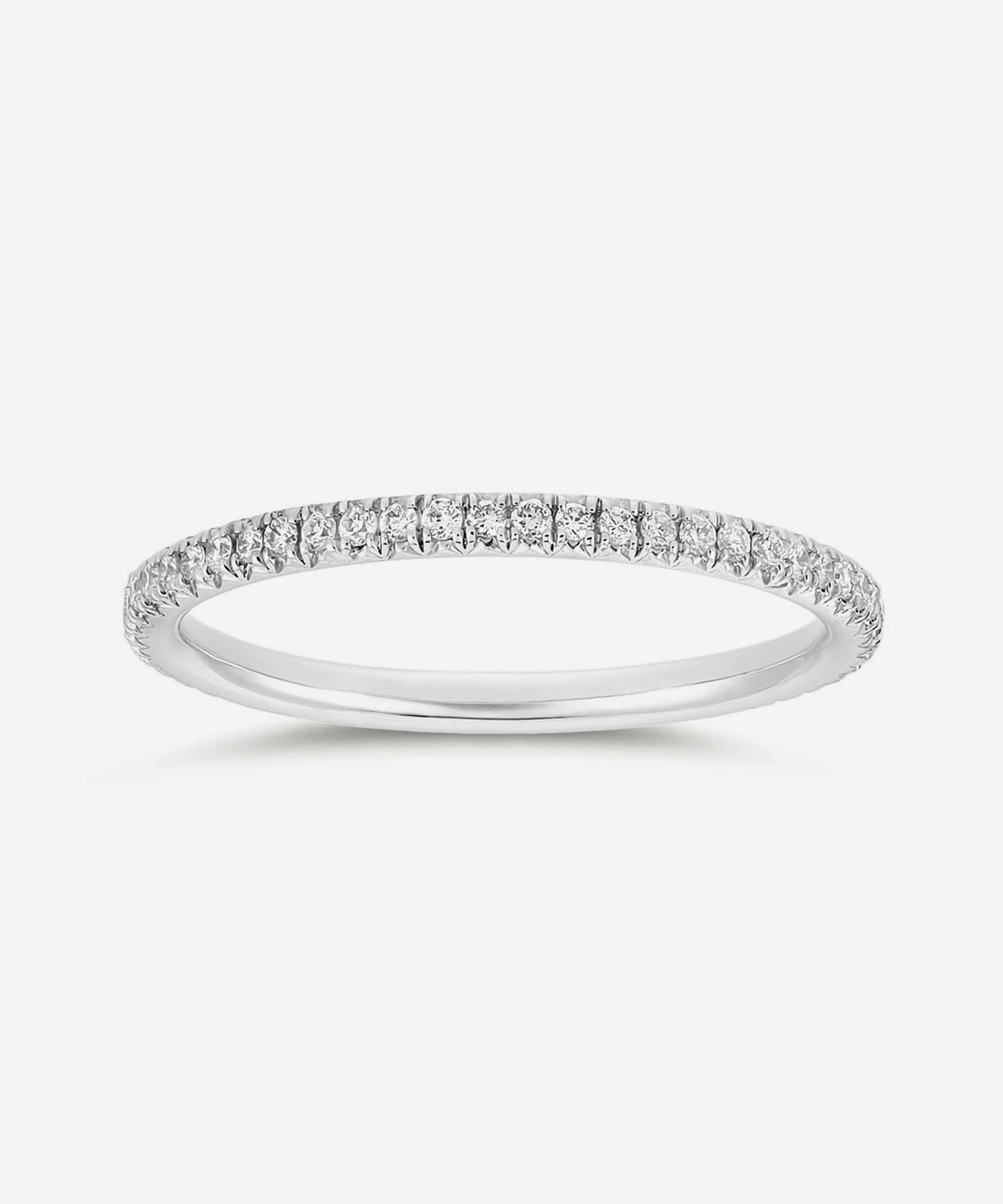 Dinny Hall - 9ct White Gold Ella Three Quarter Mini Diamond Eternity Ring
