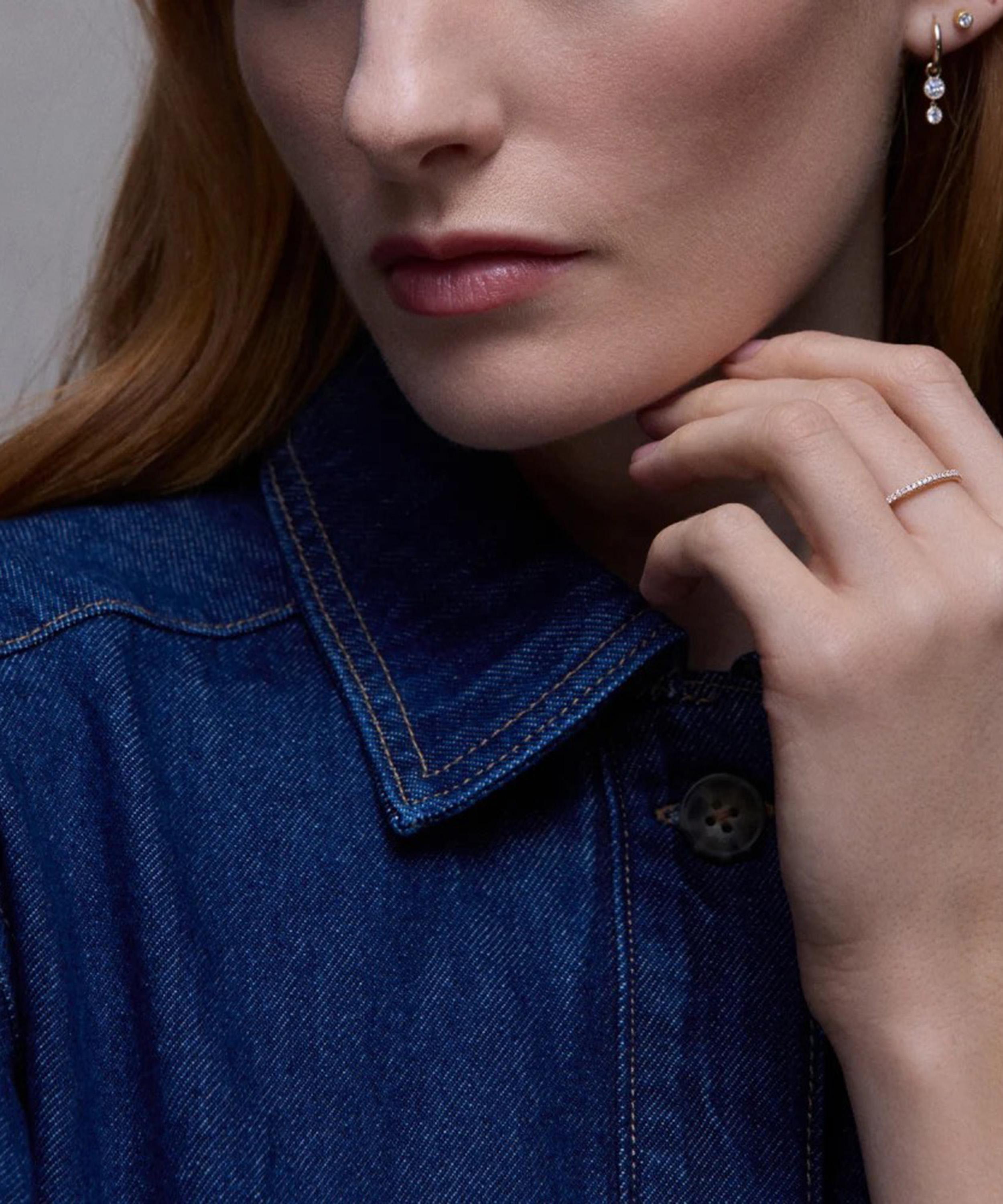 Dinny Hall - 9ct White Gold Ella Three Quarter Mini Diamond Eternity Ring image number 1