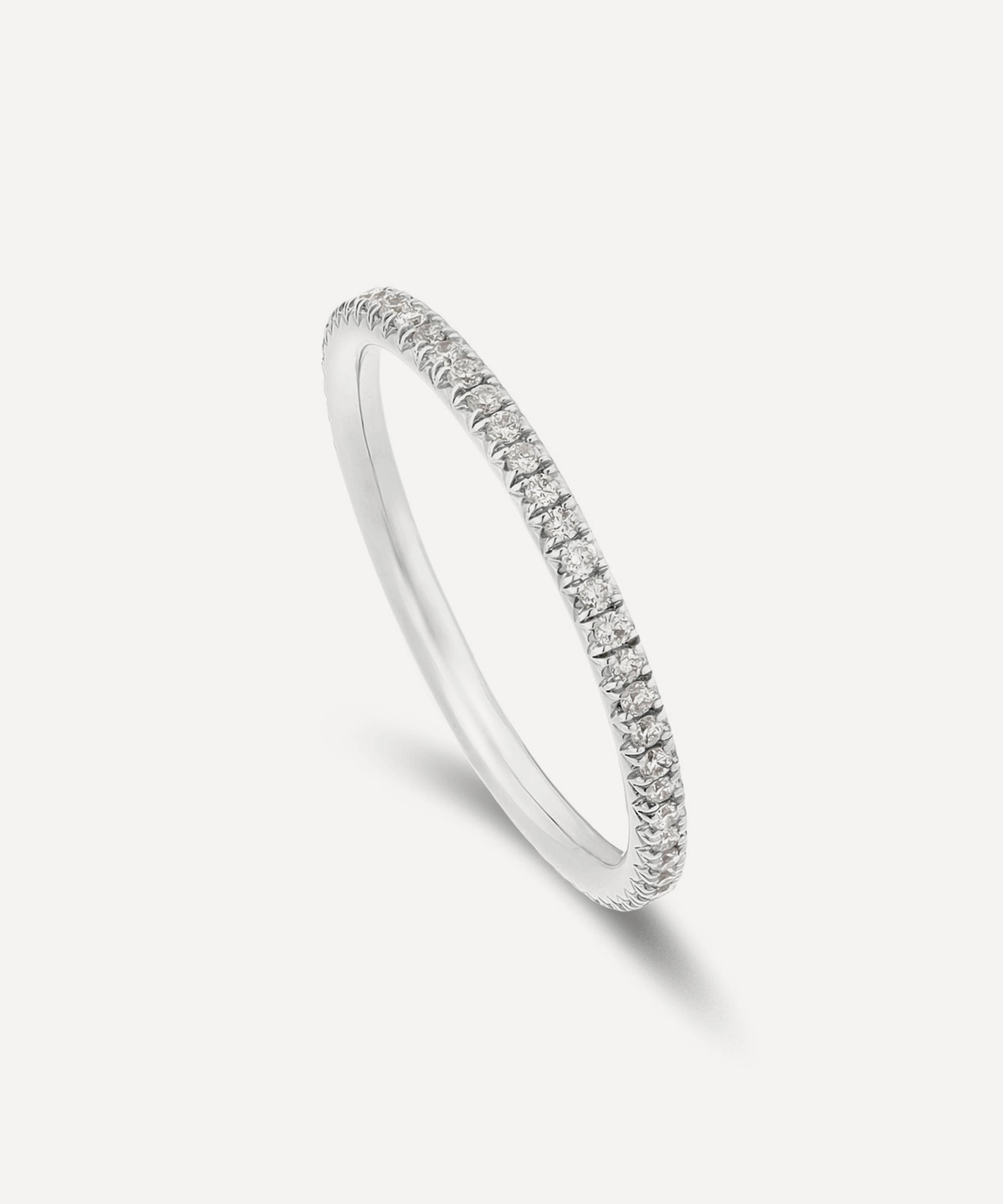 Dinny Hall - 9ct White Gold Ella Three Quarter Mini Diamond Eternity Ring image number 2