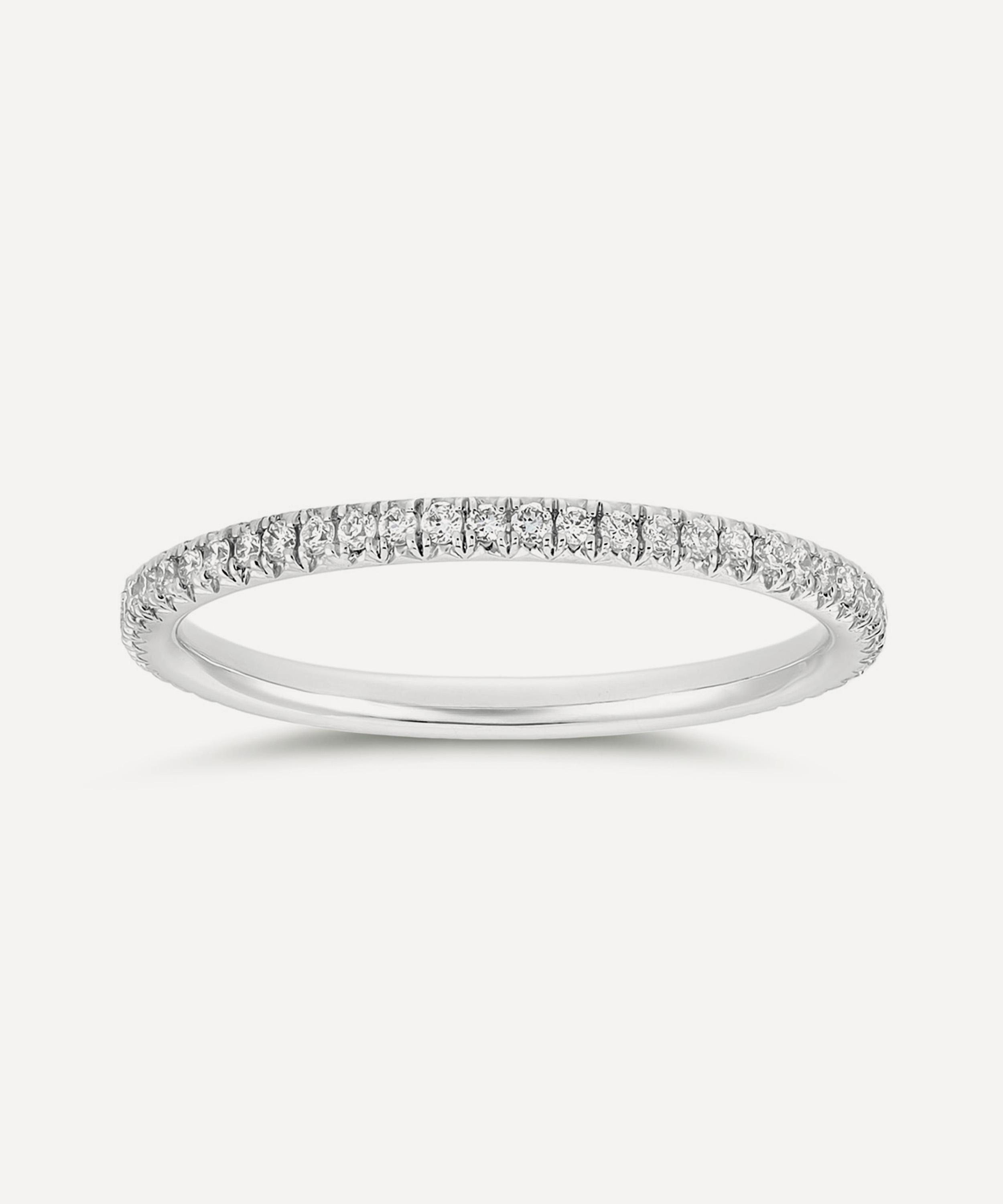 Dinny Hall - 9ct White Gold Ella Three Quarter Mini Diamond Eternity Ring image number 4
