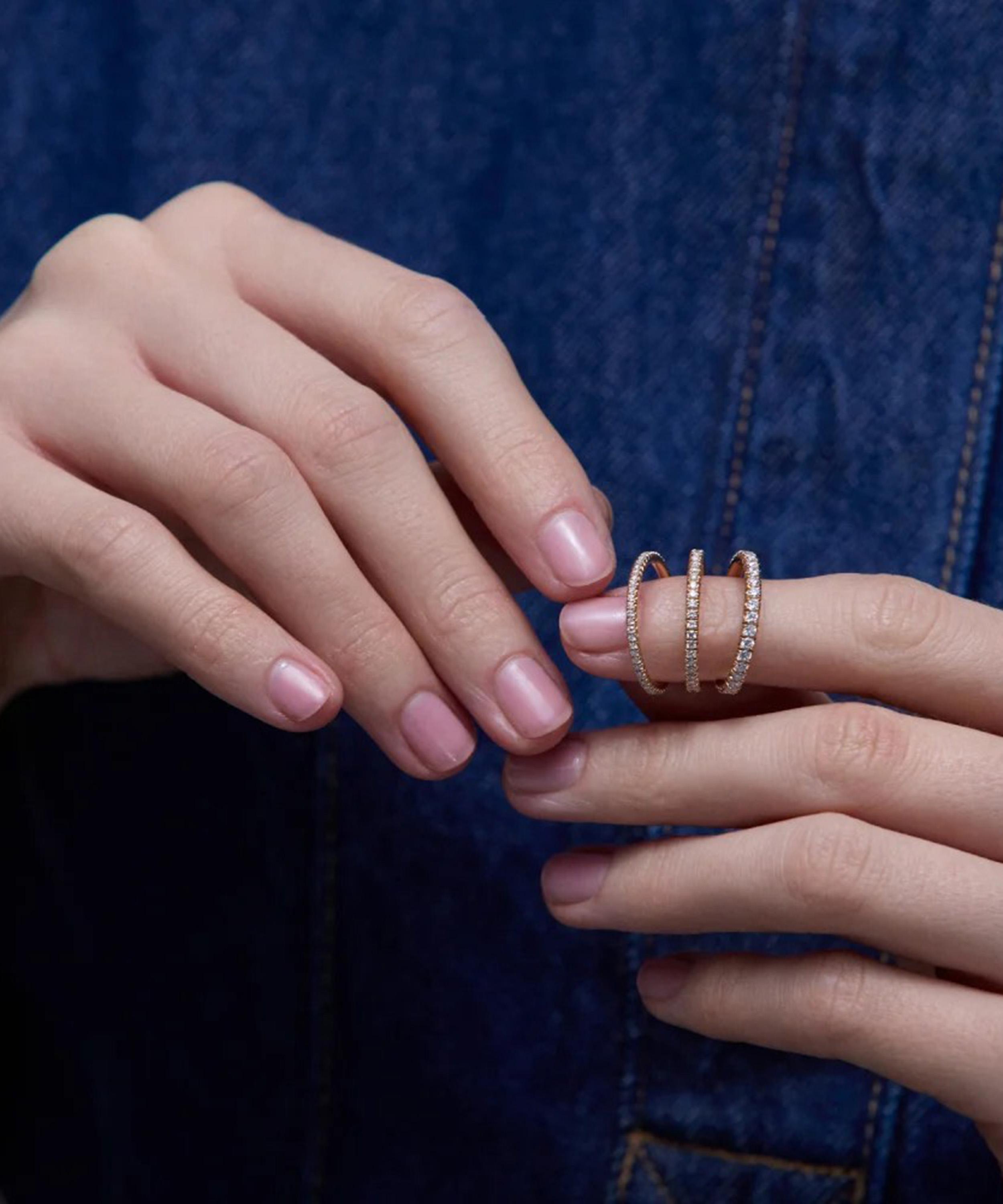 Dinny Hall - 9ct White Gold Ella Three Quarter Mini Diamond Eternity Ring image number 5