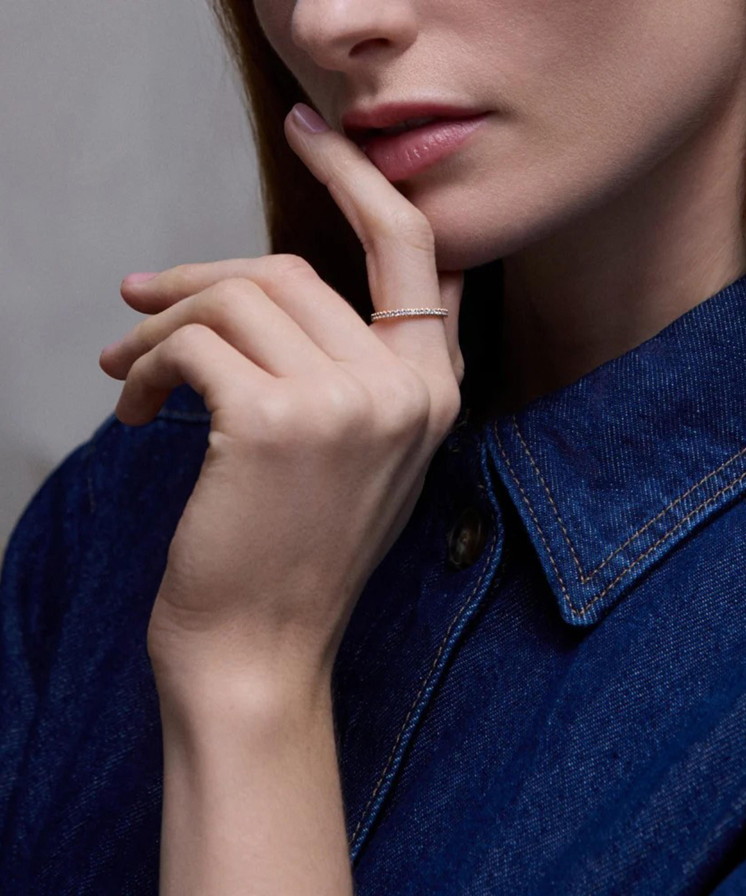 Dinny Hall - 9ct White Gold Ella Three Quarter Small Diamond Eternity Ring image number 1