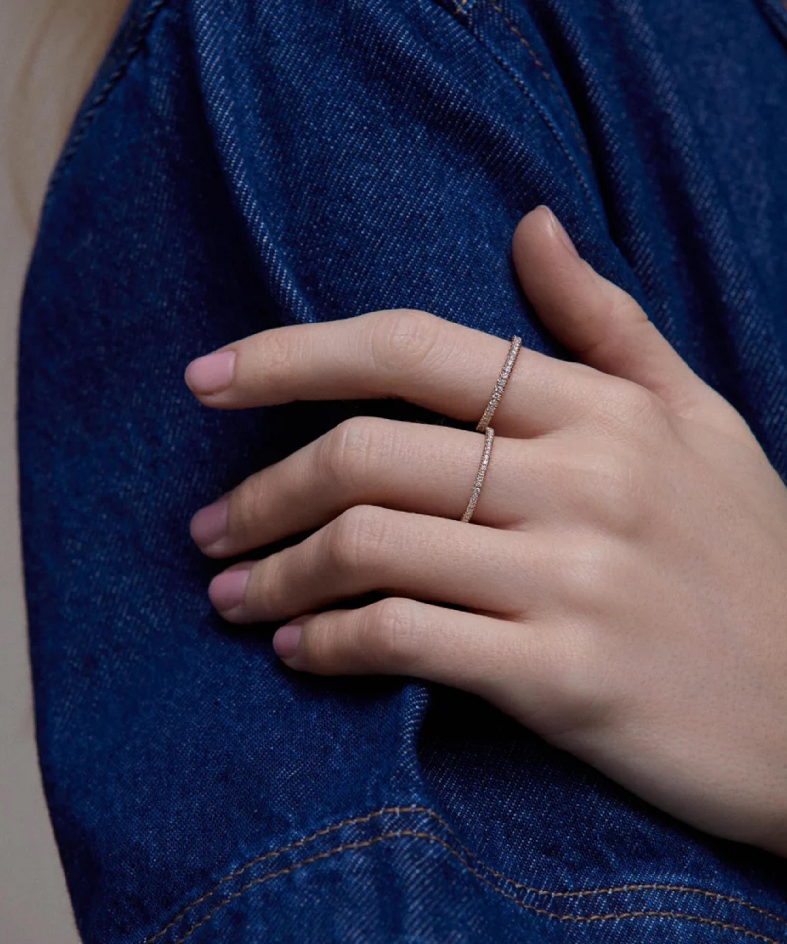 Dinny Hall - 9ct Gold Ella Three Quarter Small Diamond Eternity Ring image number 1