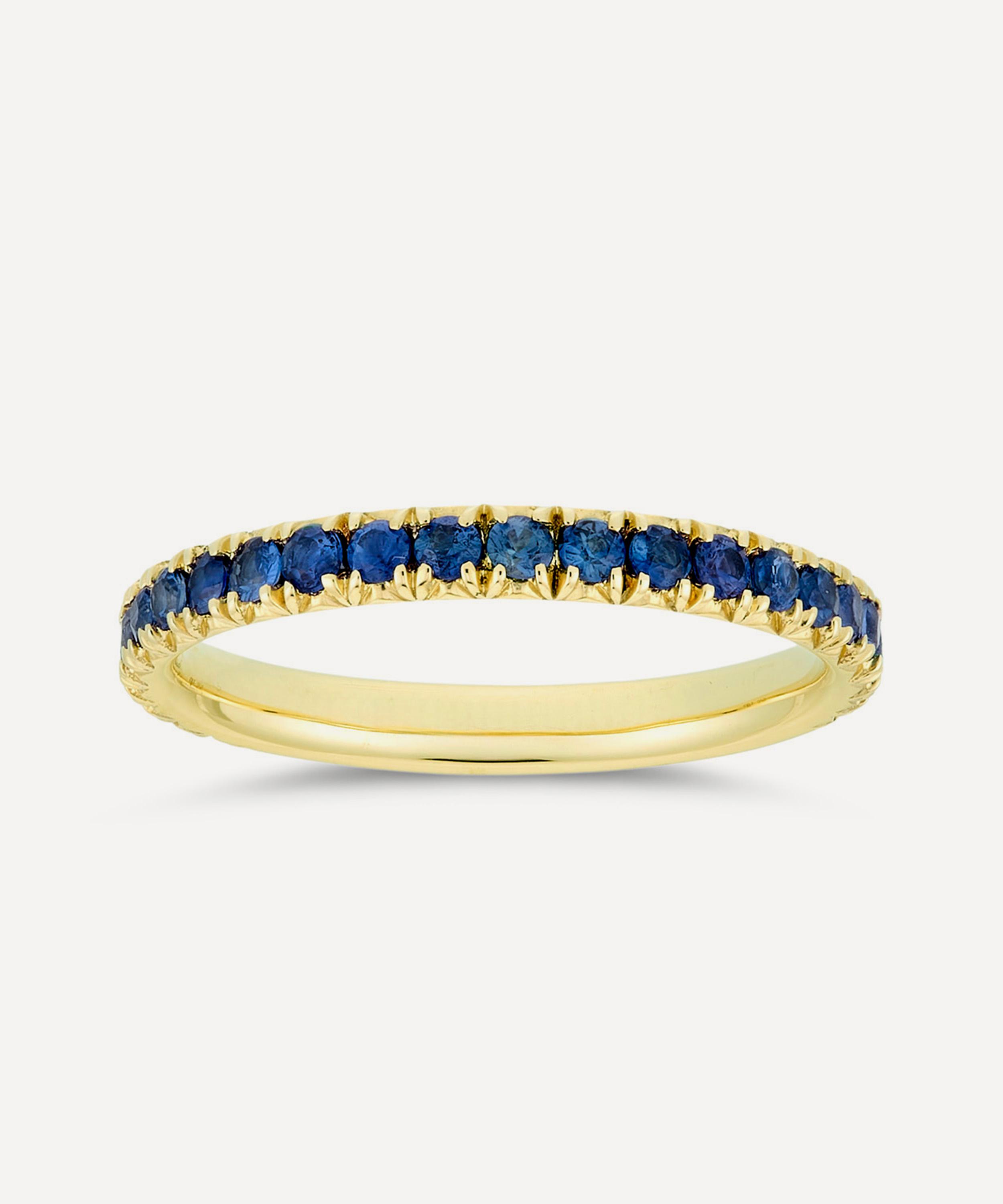 Dinny Hall - 9ct Gold Ella Three Quarter Medium Blue Sapphire Eternity Ring