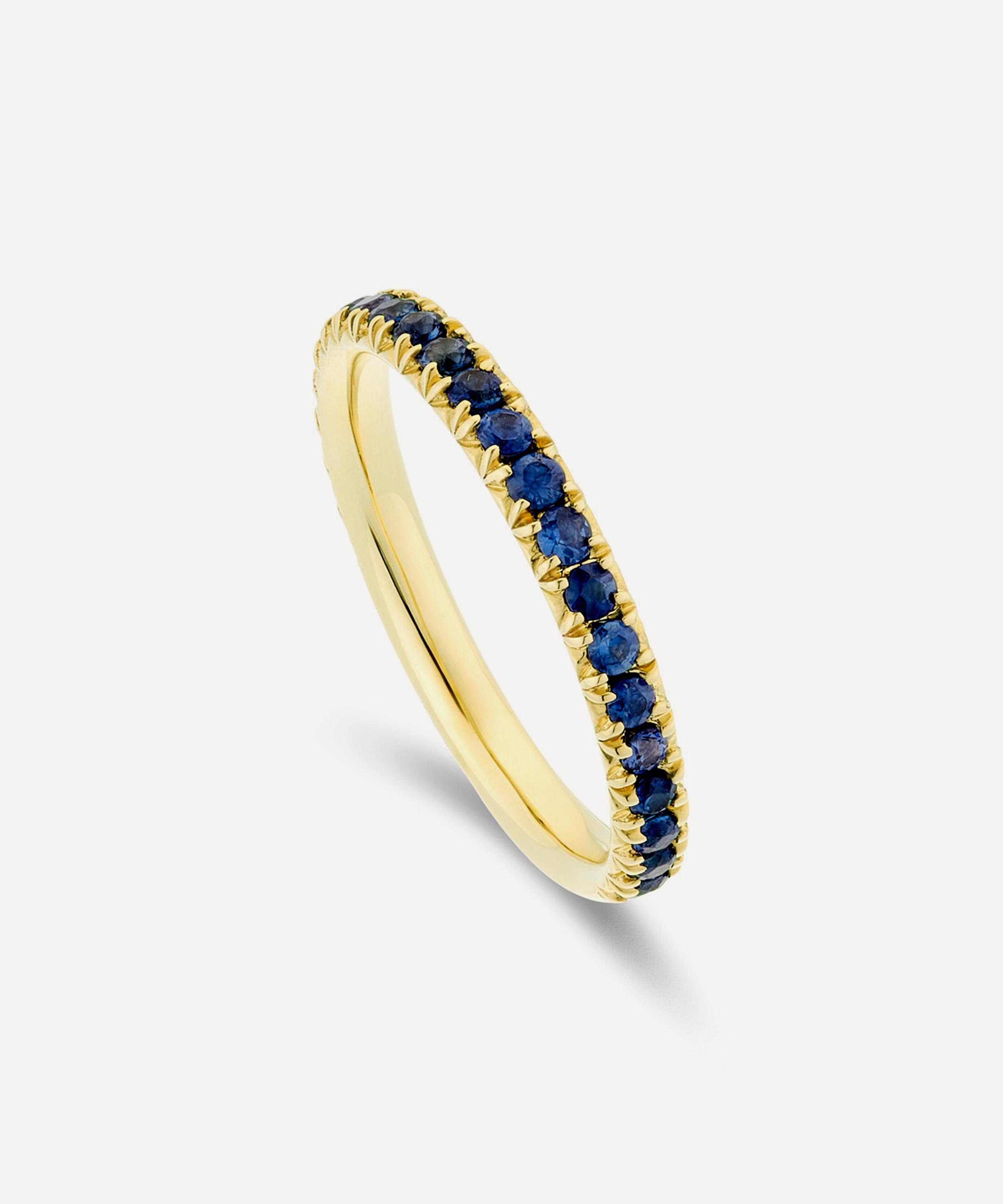 Dinny Hall - 9ct Gold Ella Three Quarter Medium Blue Sapphire Eternity Ring image number 2