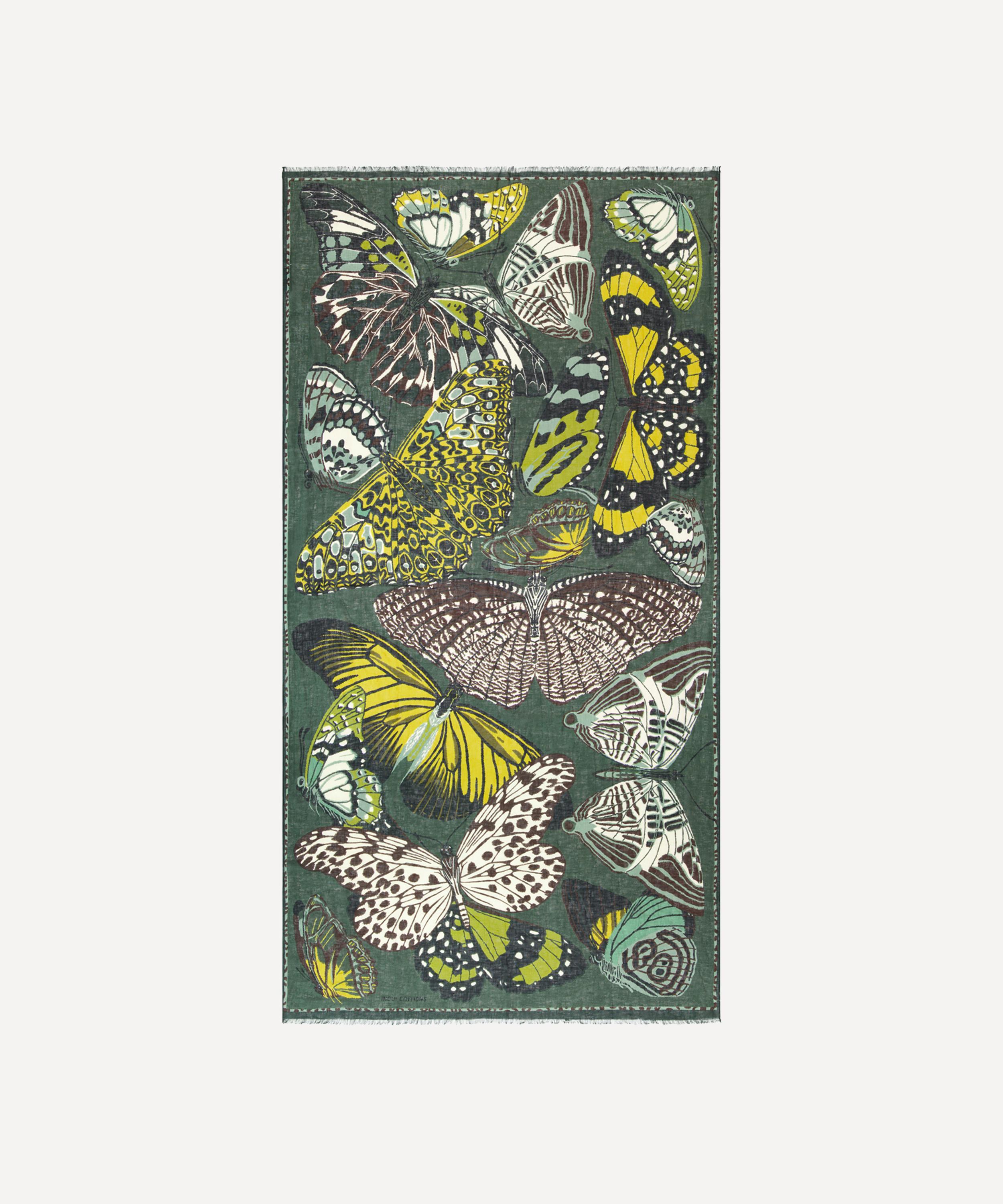 Inoui Editions - Papillons Khaki Linen Scarf image number 0