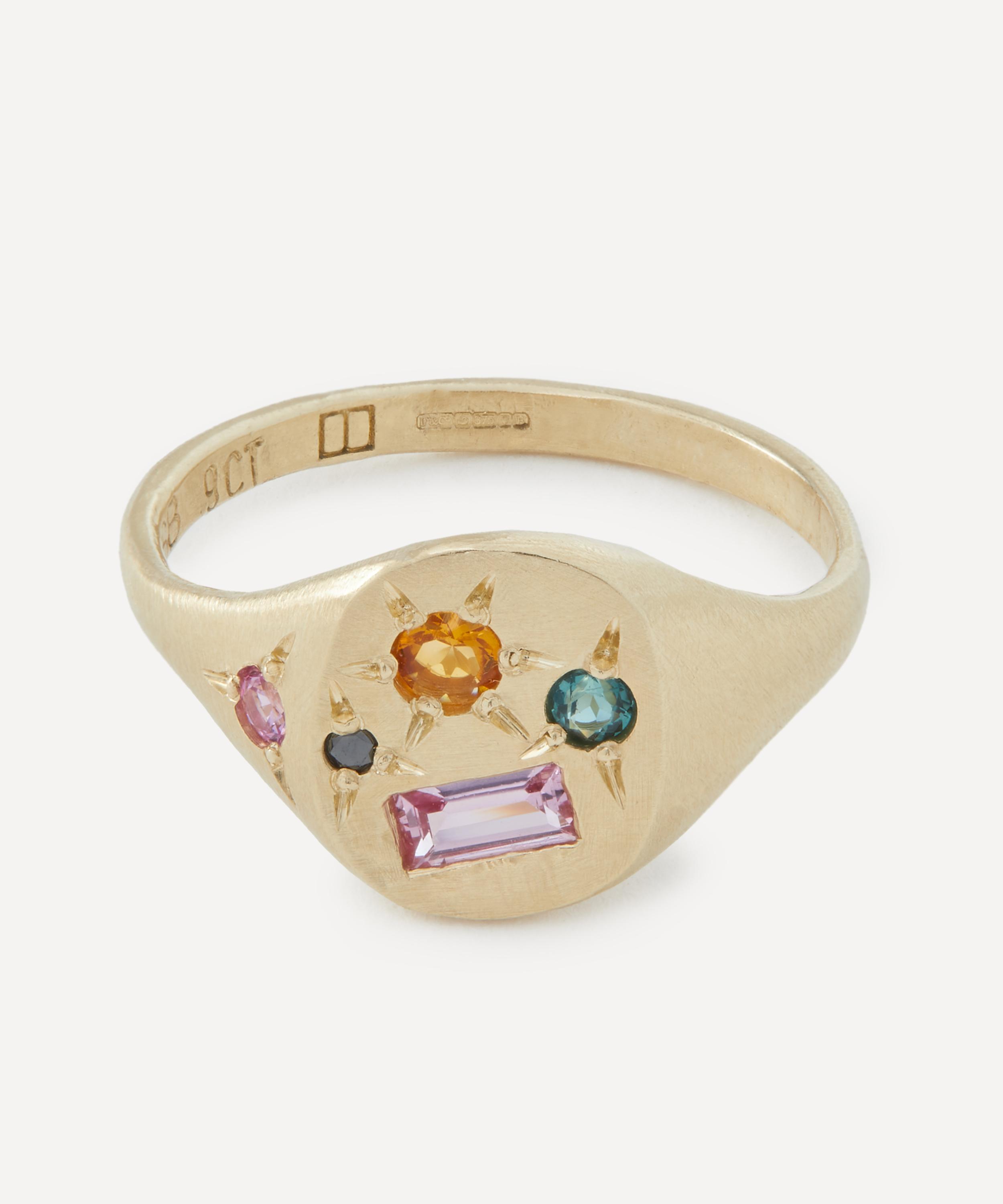 Seb Brown - 9ct Gold Teal Neapolitan Ring