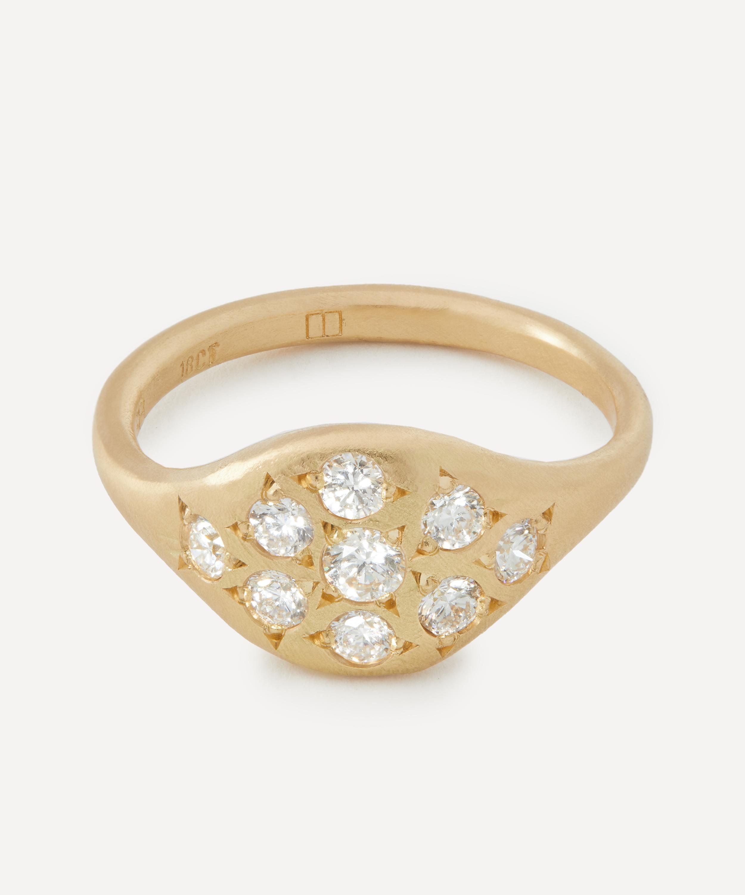 Seb Brown - 18ct Gold Spider Eye White Diamond Ring image number 0