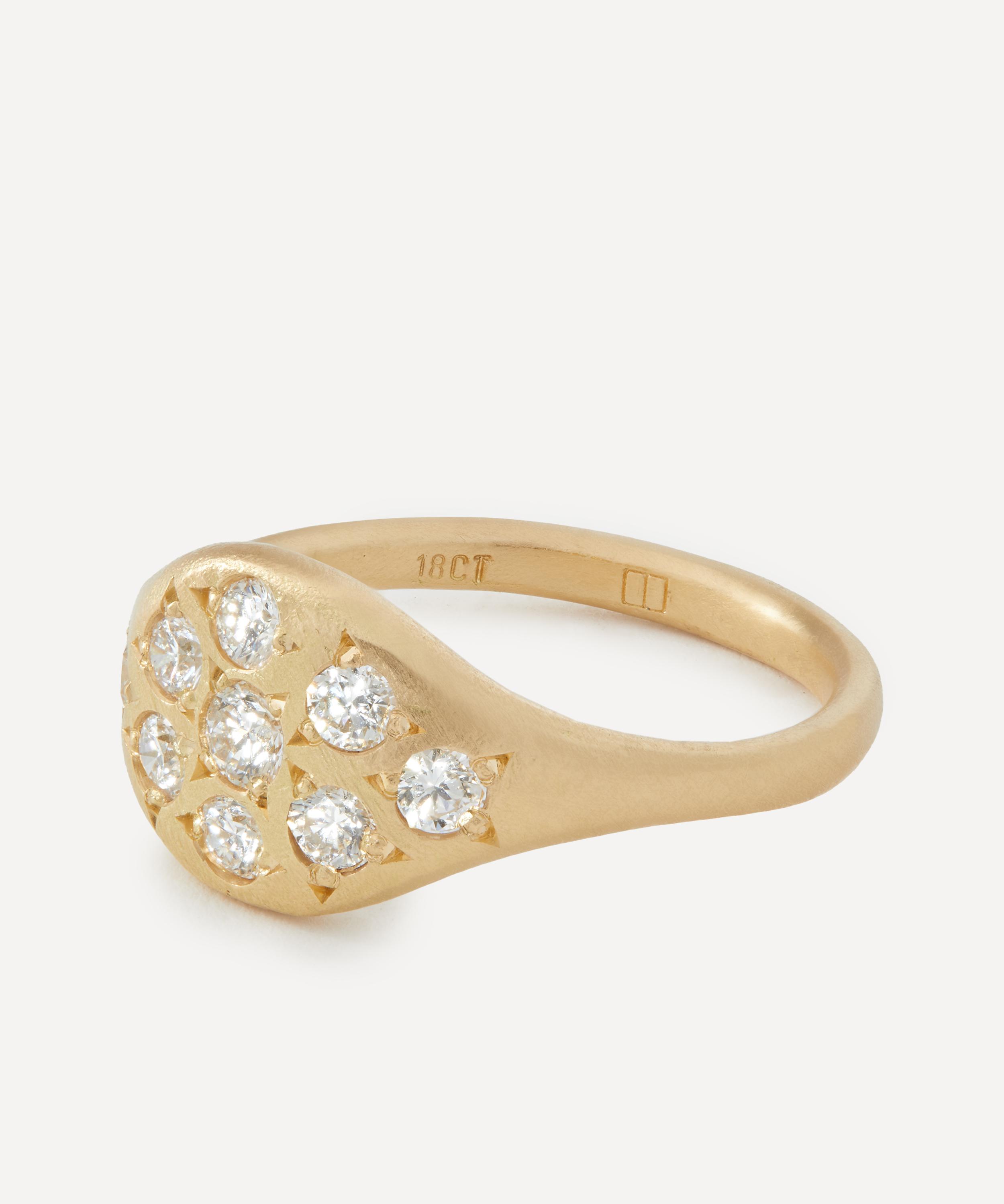 Seb Brown - 18ct Gold Spider Eye White Diamond Ring image number 1