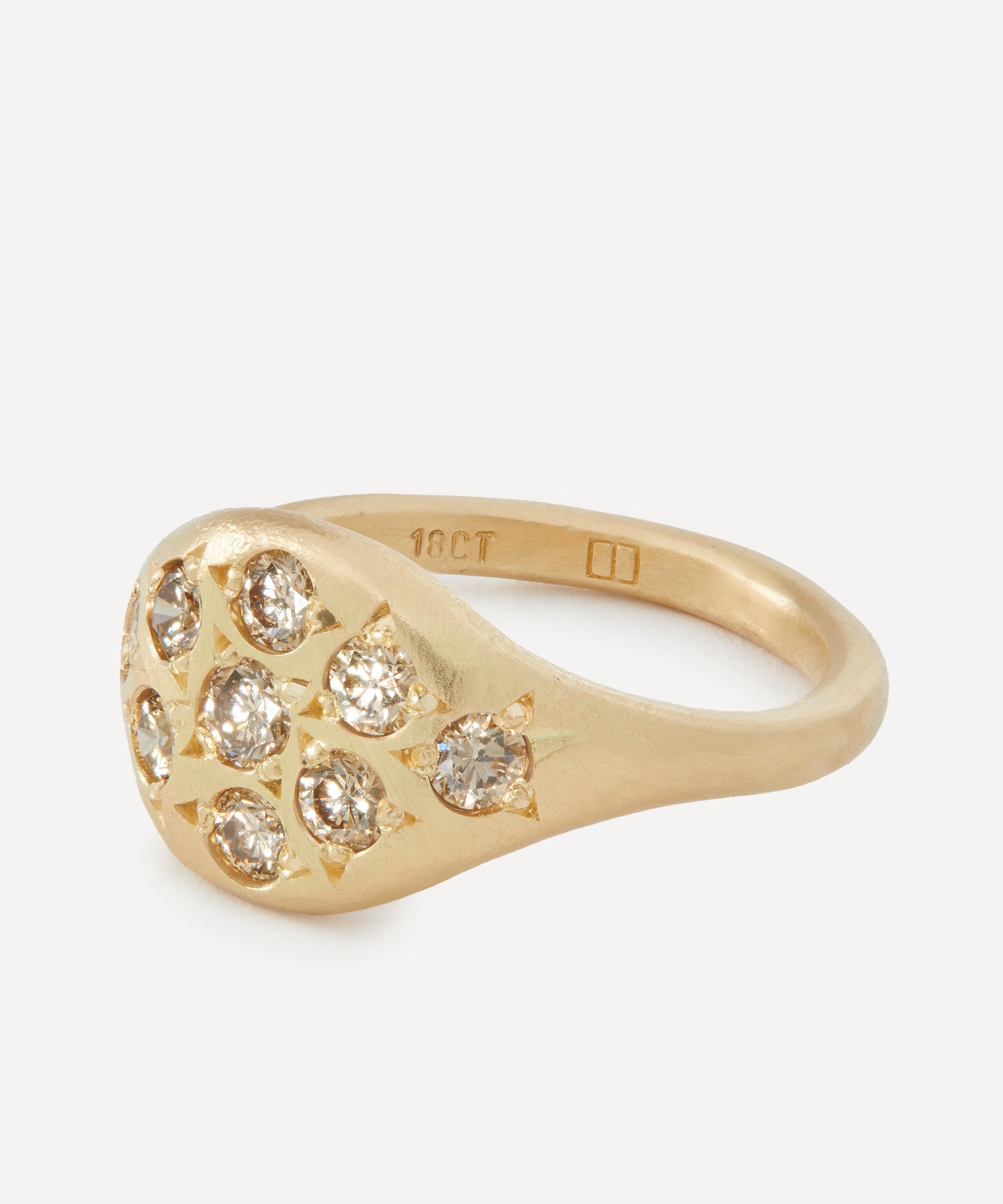 Seb Brown - 18ct Gold Spider Eye Champagne Diamond Ring image number 1