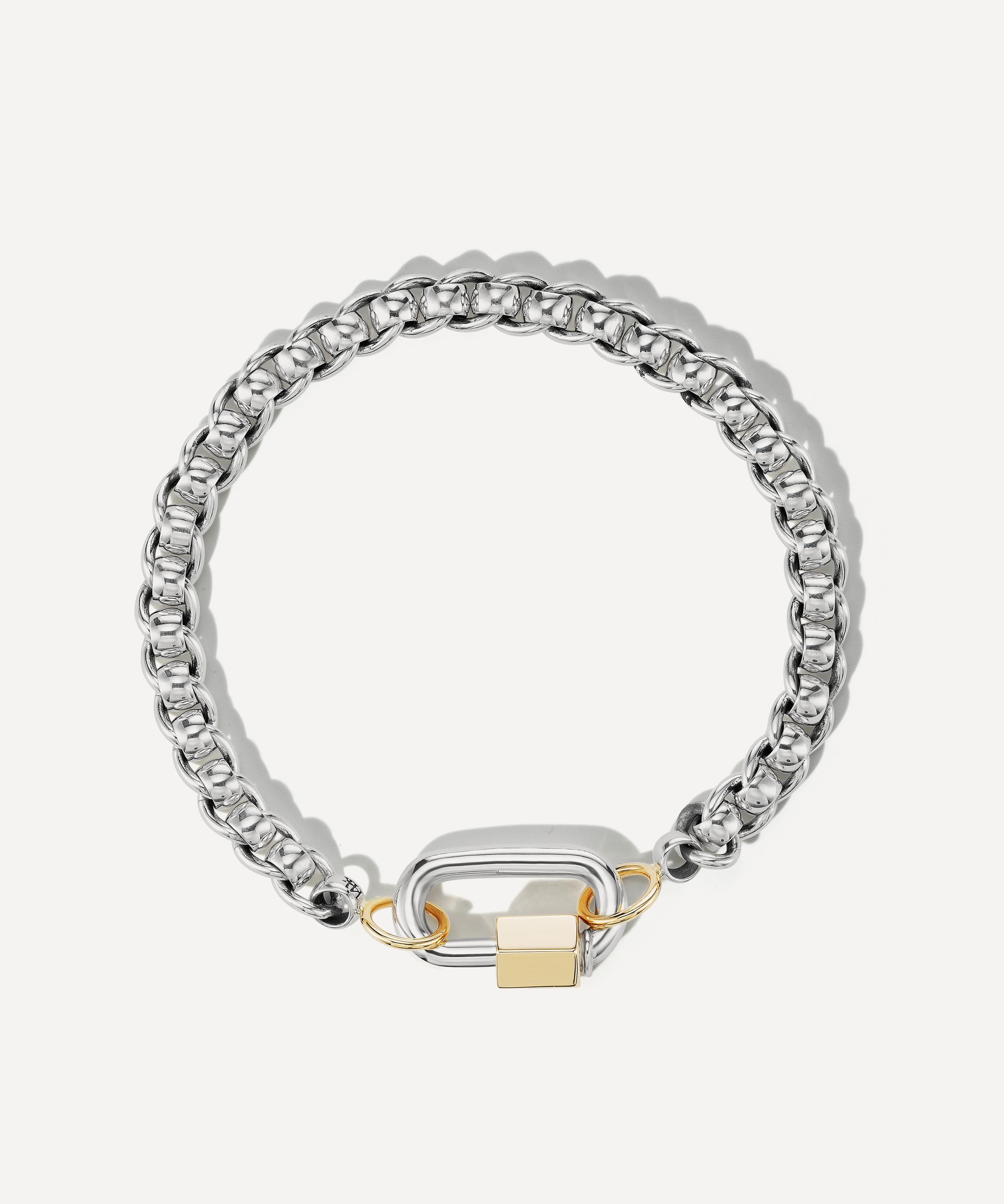 Marla Aaron - Silver Rolling Curb Chain and Chubby Babylock Bracelet