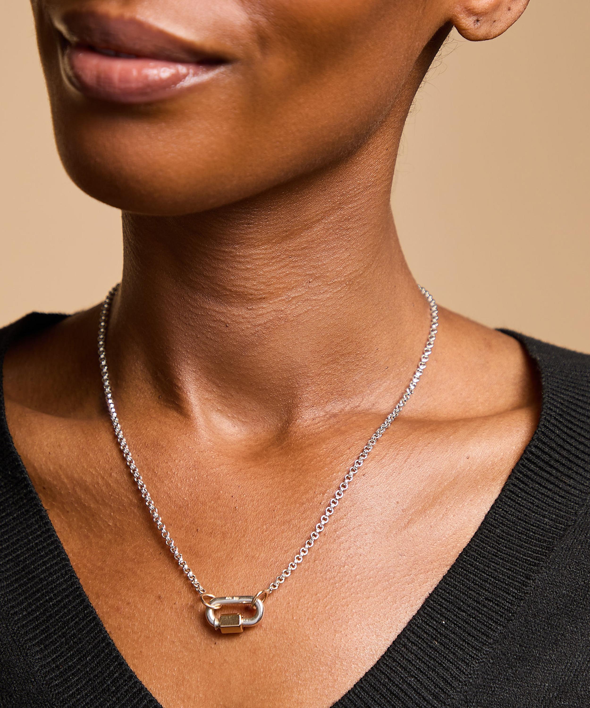 Marla Aaron - Silver Rolo Chain and Chubby Babylock Necklace image number 1