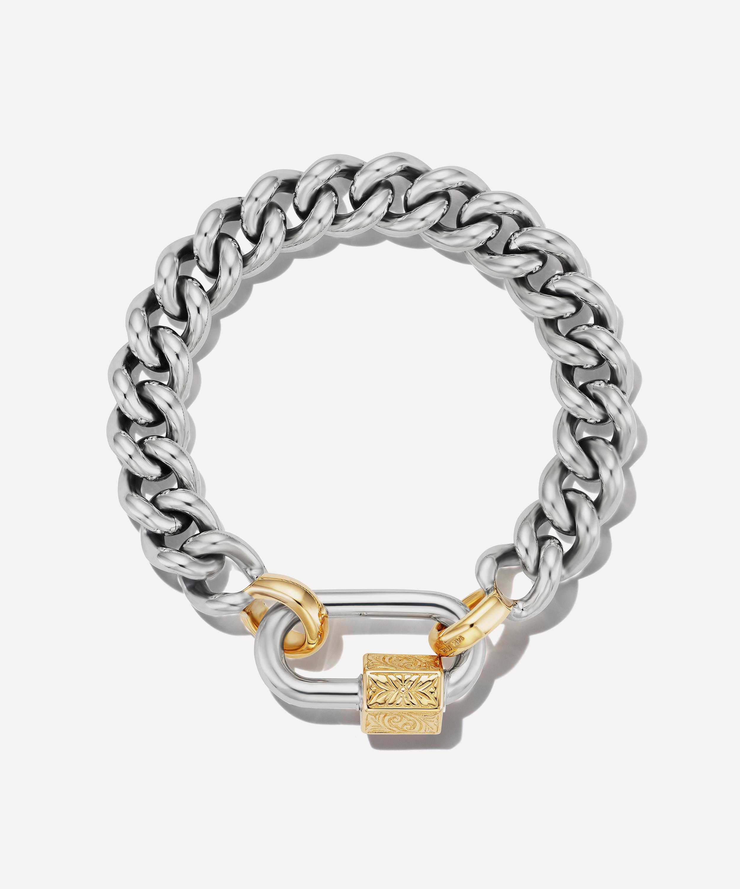 Marla Aaron - Mini Mega Chain and Embossed Chubby Medium Lock Bracelet