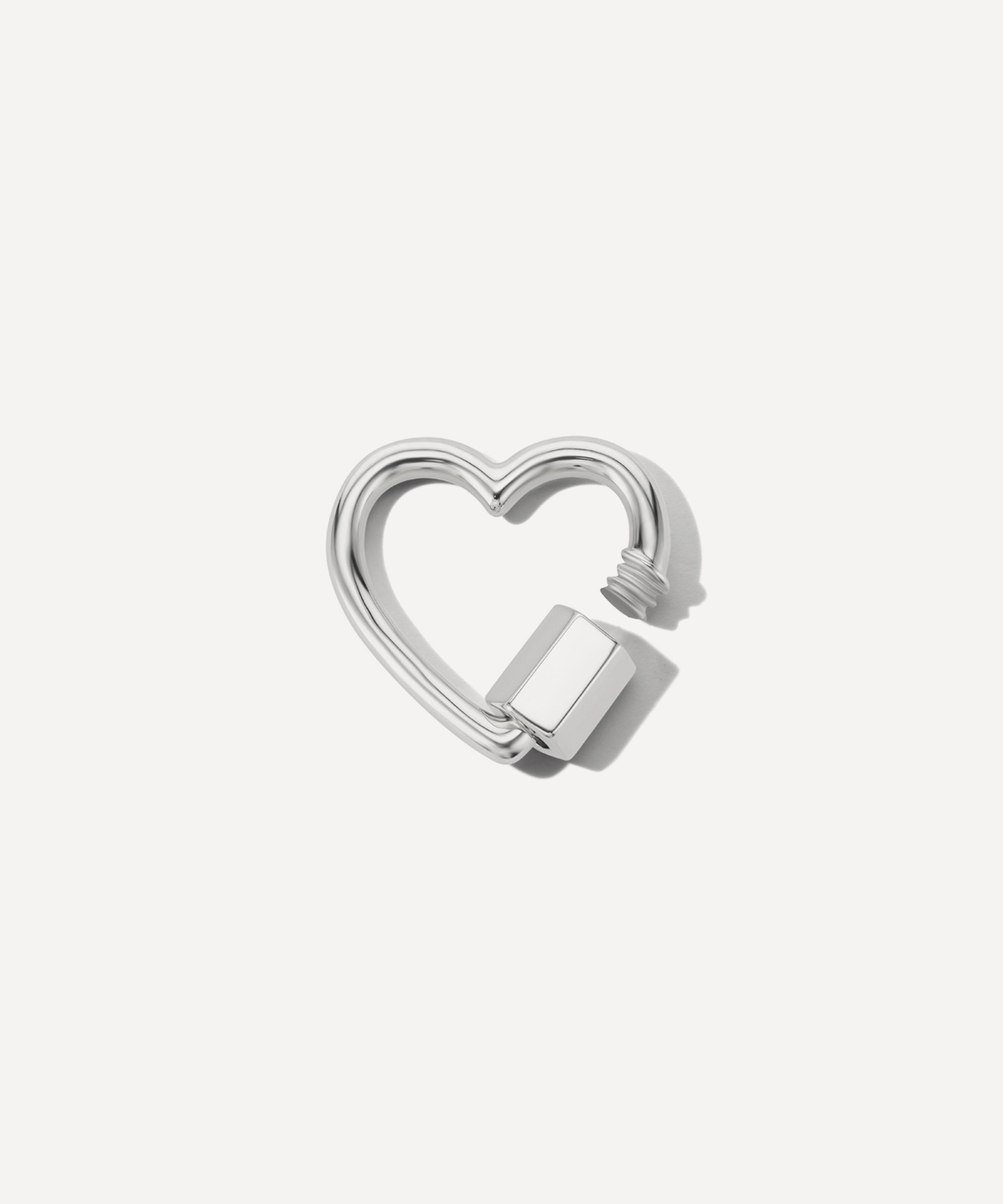 Marla Aaron - Silver Heavy Curb Chain and Heartlock Necklace image number 2