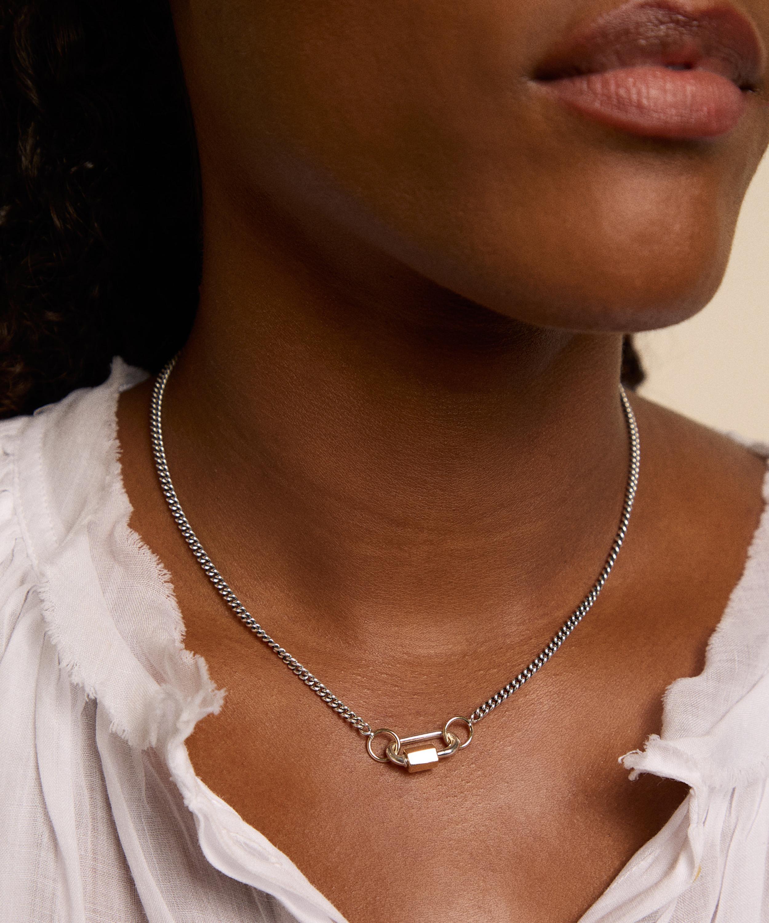 Marla Aaron - Not So Heavy Curb Chain and Mixed Metal Babylock Necklace image number 1