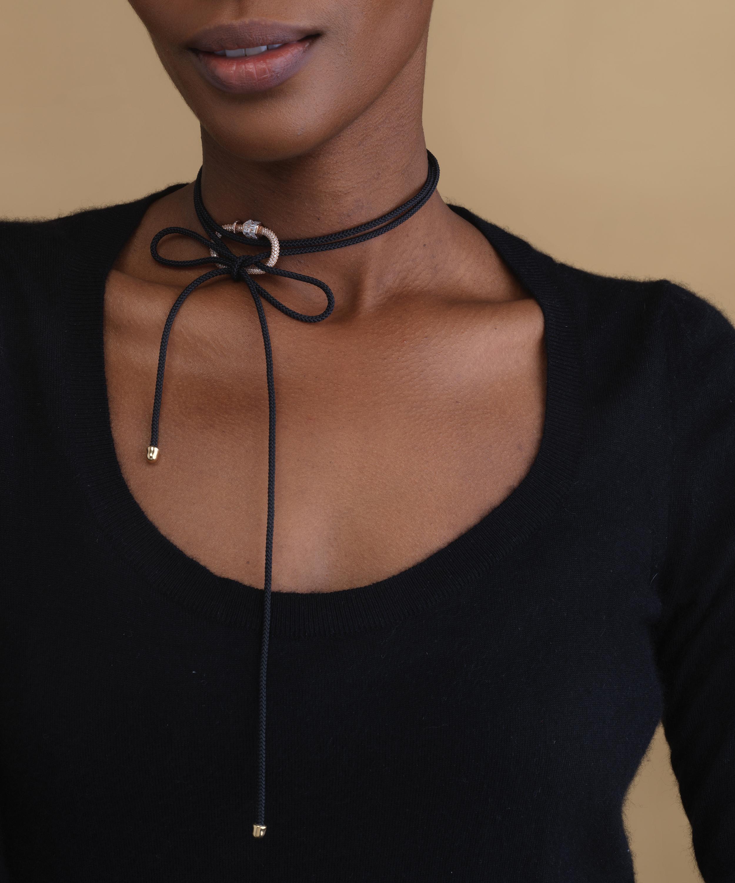 Marla Aaron - Knot the String Project Necklace in Black image number 3