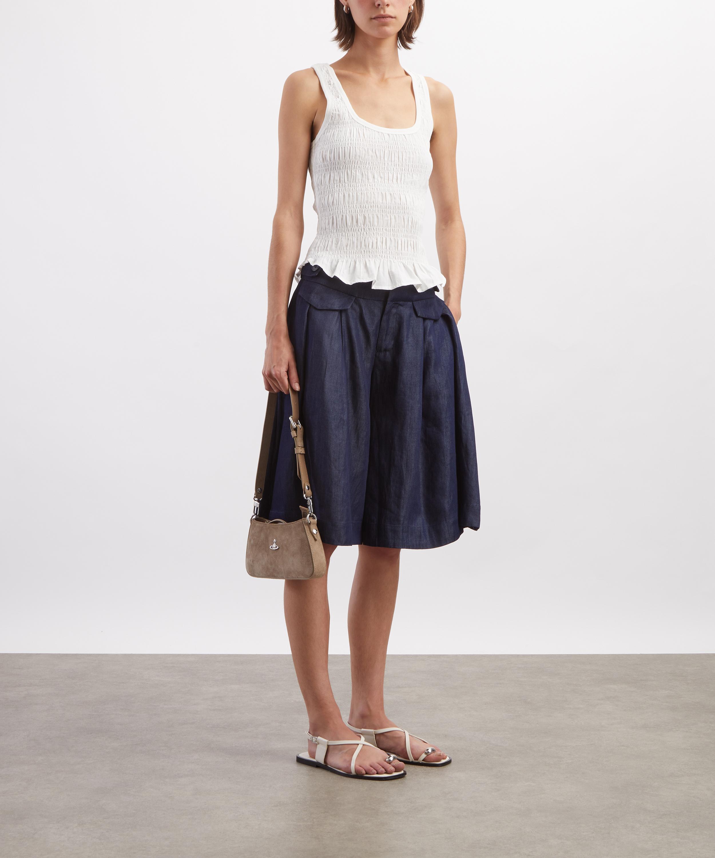 Peachy Den - Deba White Shirred Vest Top image number 1