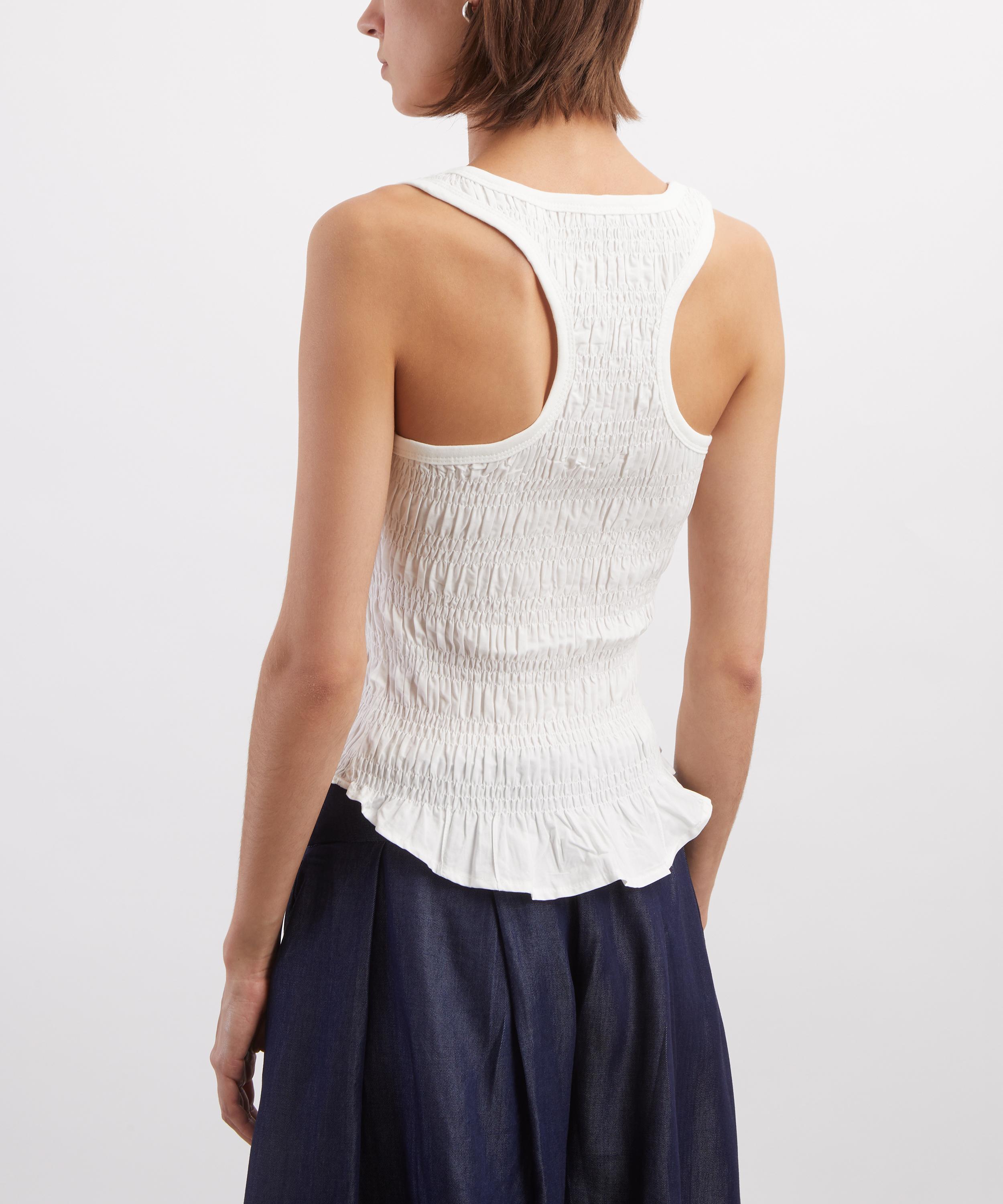 Peachy Den - Deba White Shirred Vest Top image number 3