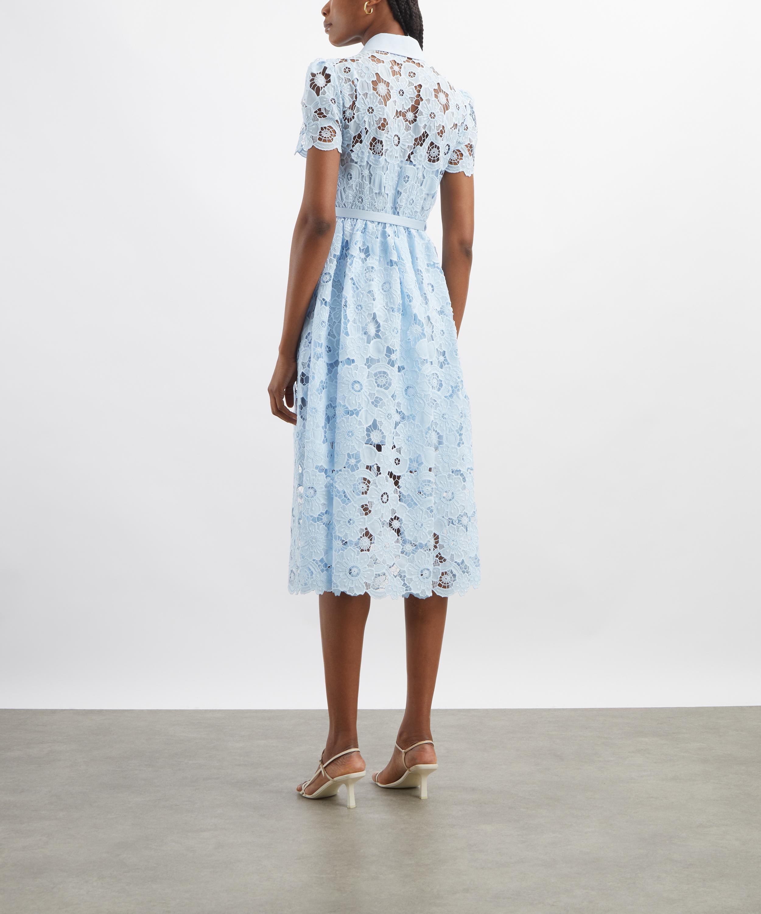Self-Portrait - Blue Guipure Lace Midi Dress image number 3