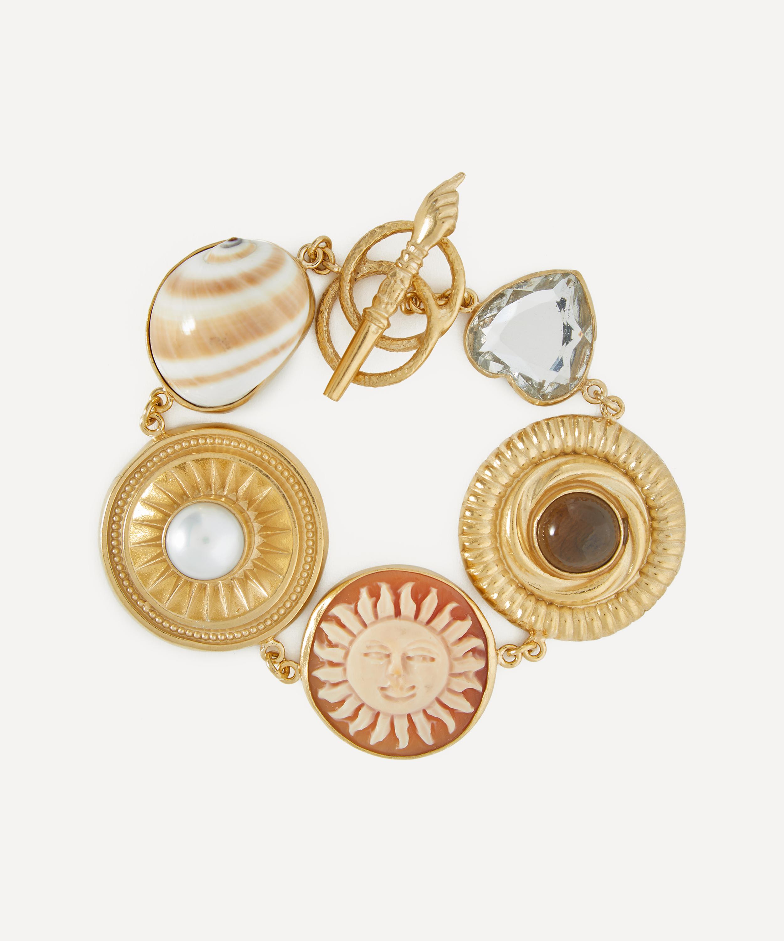 Grainne Morton - 18ct Gold-Plated Sun and Shell Charm Bracelet
