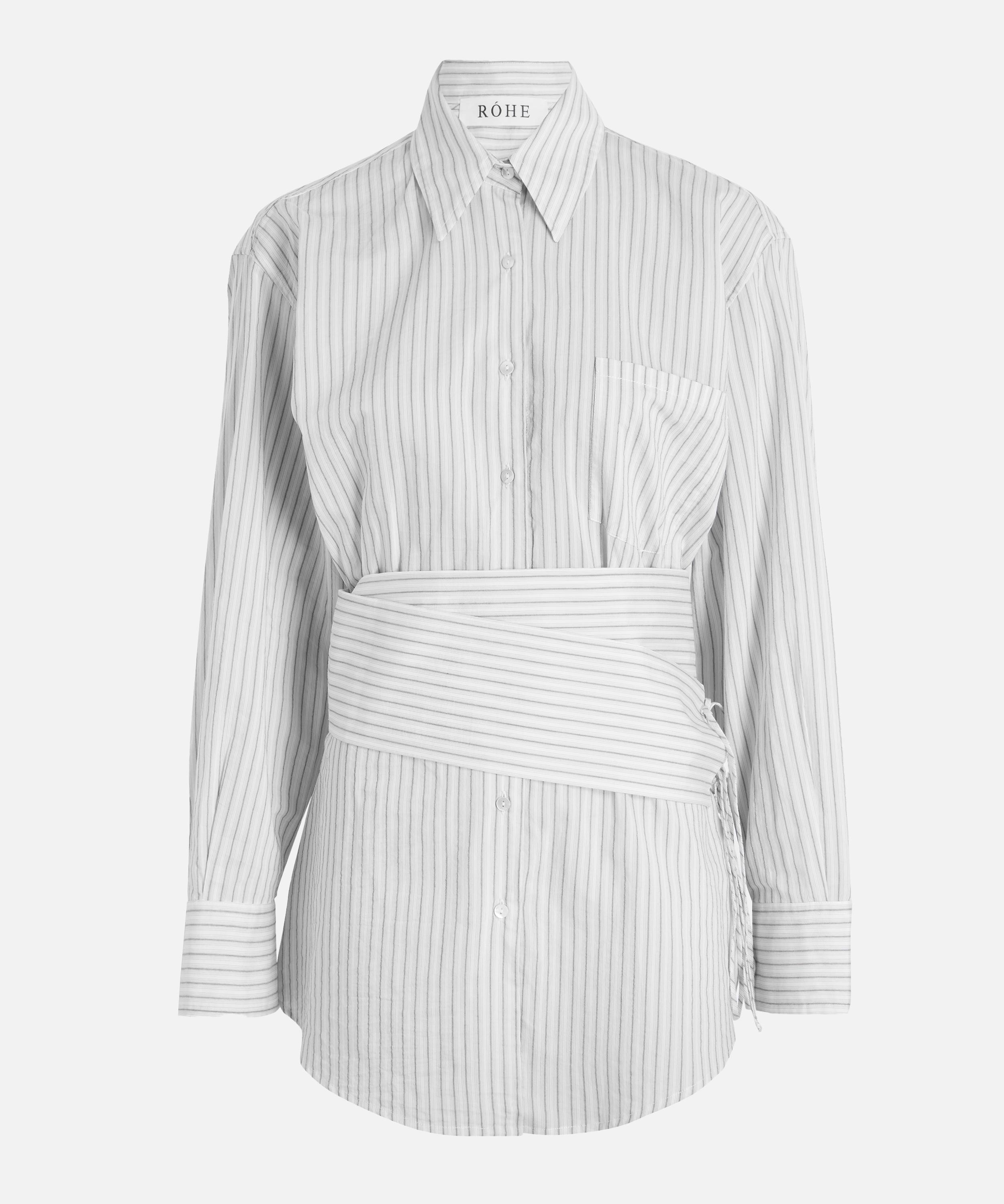 R&oacute;he - Silk Stripe Belted Shirt