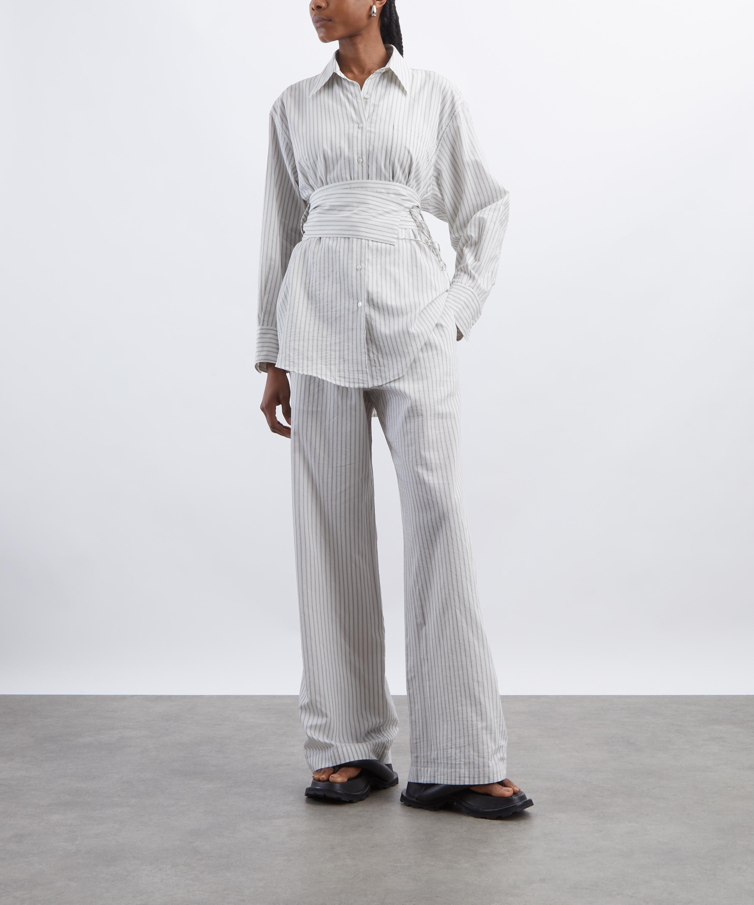 R&oacute;he - Silk Stripe Belted Shirt image number 1