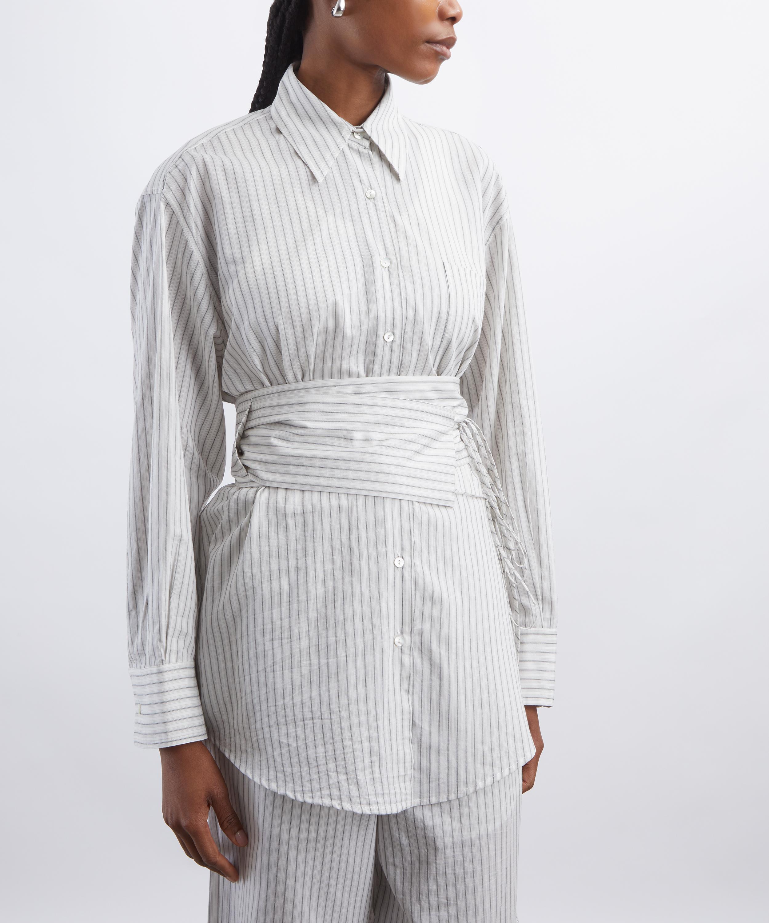 R&oacute;he - Silk Stripe Belted Shirt image number 2