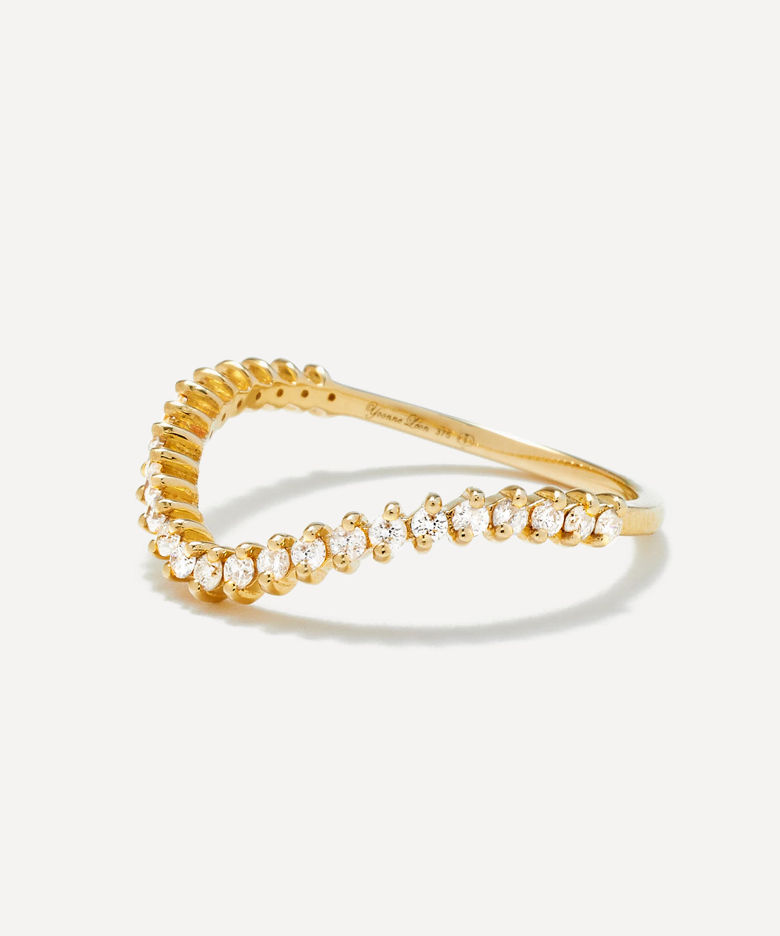 Yvonne L&eacute;on - 9ct Gold Mini Alliance Vague Diamond Ring image number 2