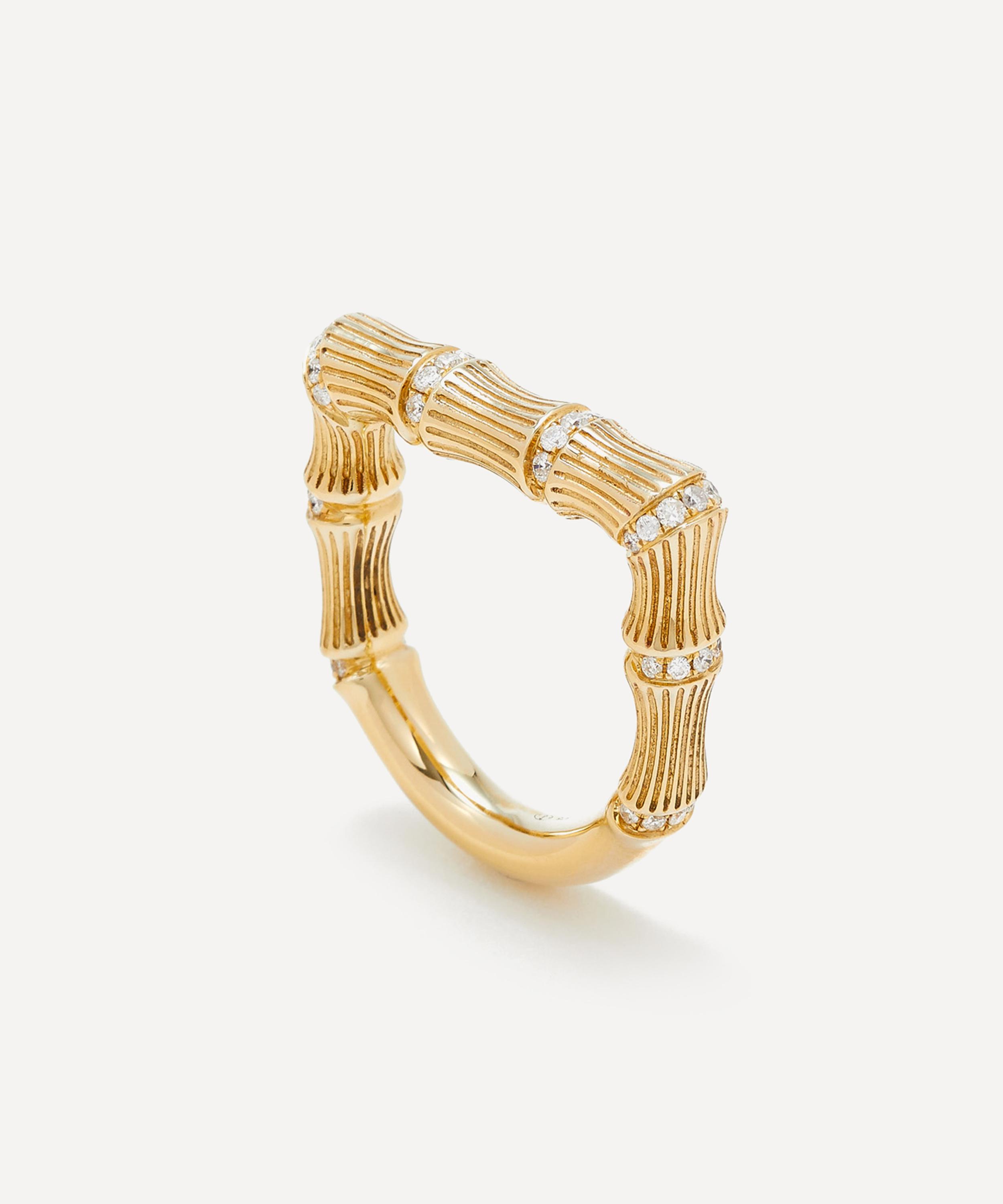 Yvonne L&eacute;on - 9ct Gold Bamboo Diamond Ring