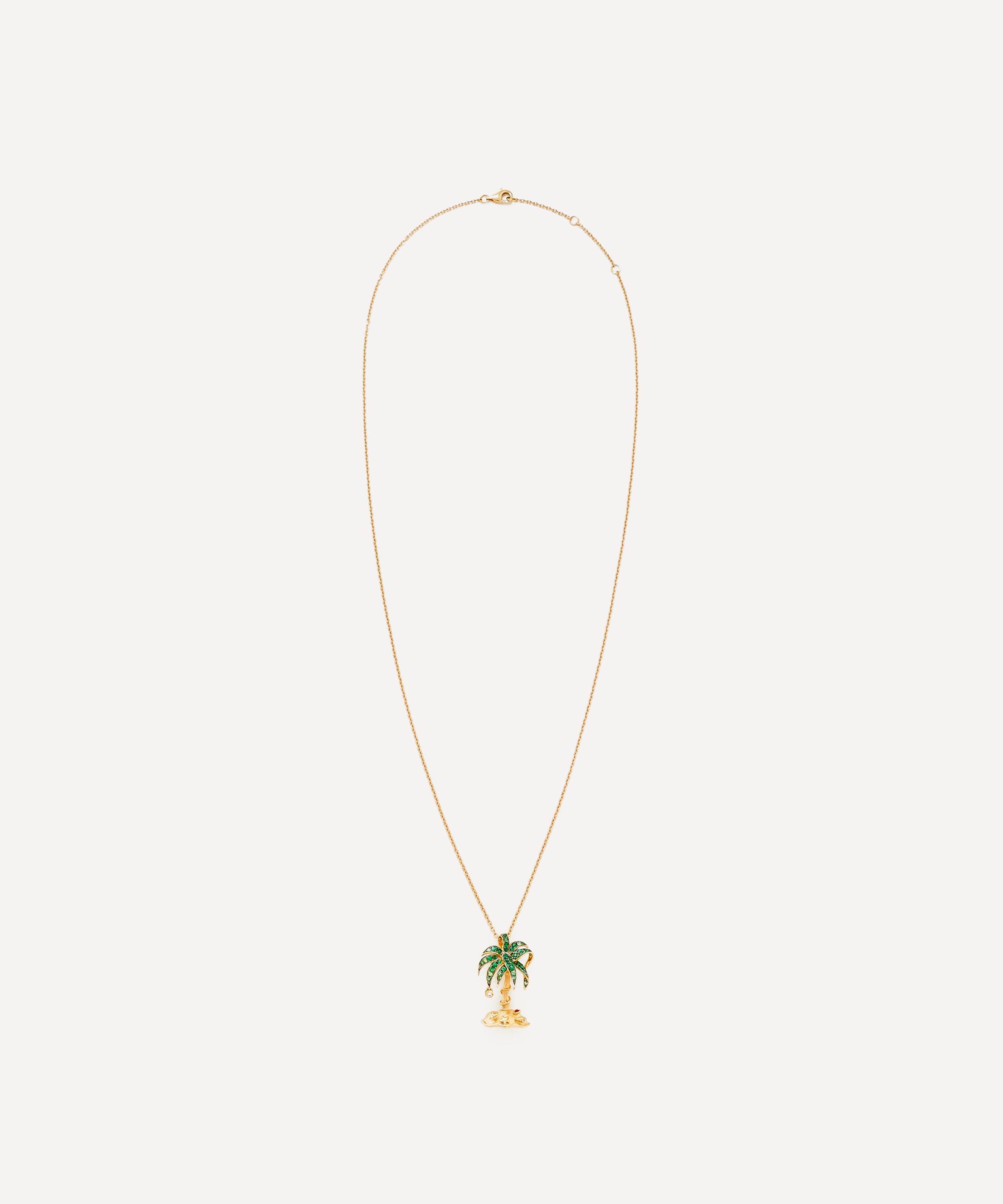 Yvonne L&eacute;on - 18ct Gold Paradise Island Palm Pendant Necklace image number 2
