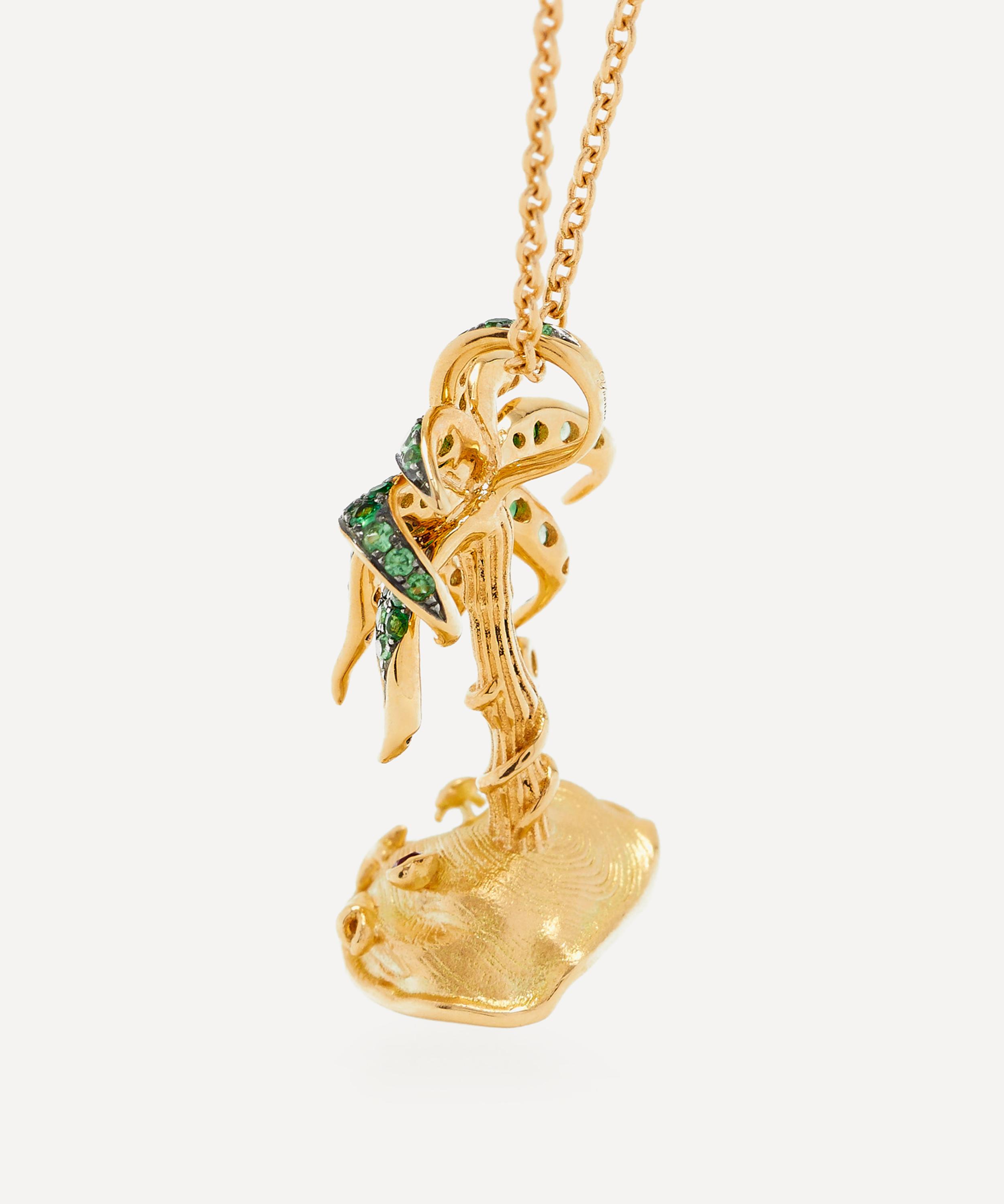 Yvonne L&eacute;on - 18ct Gold Paradise Island Palm Pendant Necklace image number 3