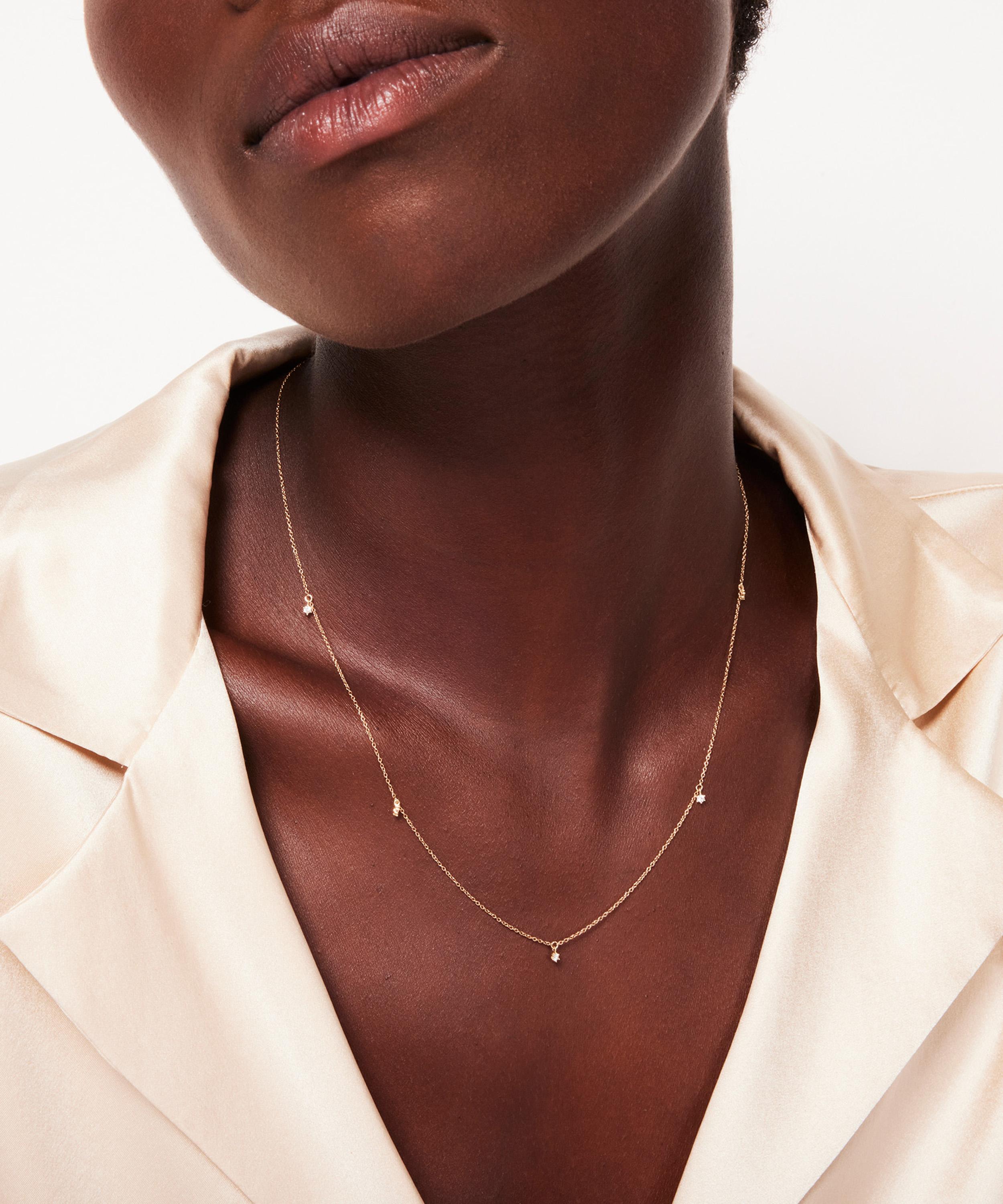 Astley Clarke - 14ct Gold Diamond Station Necklace image number 1