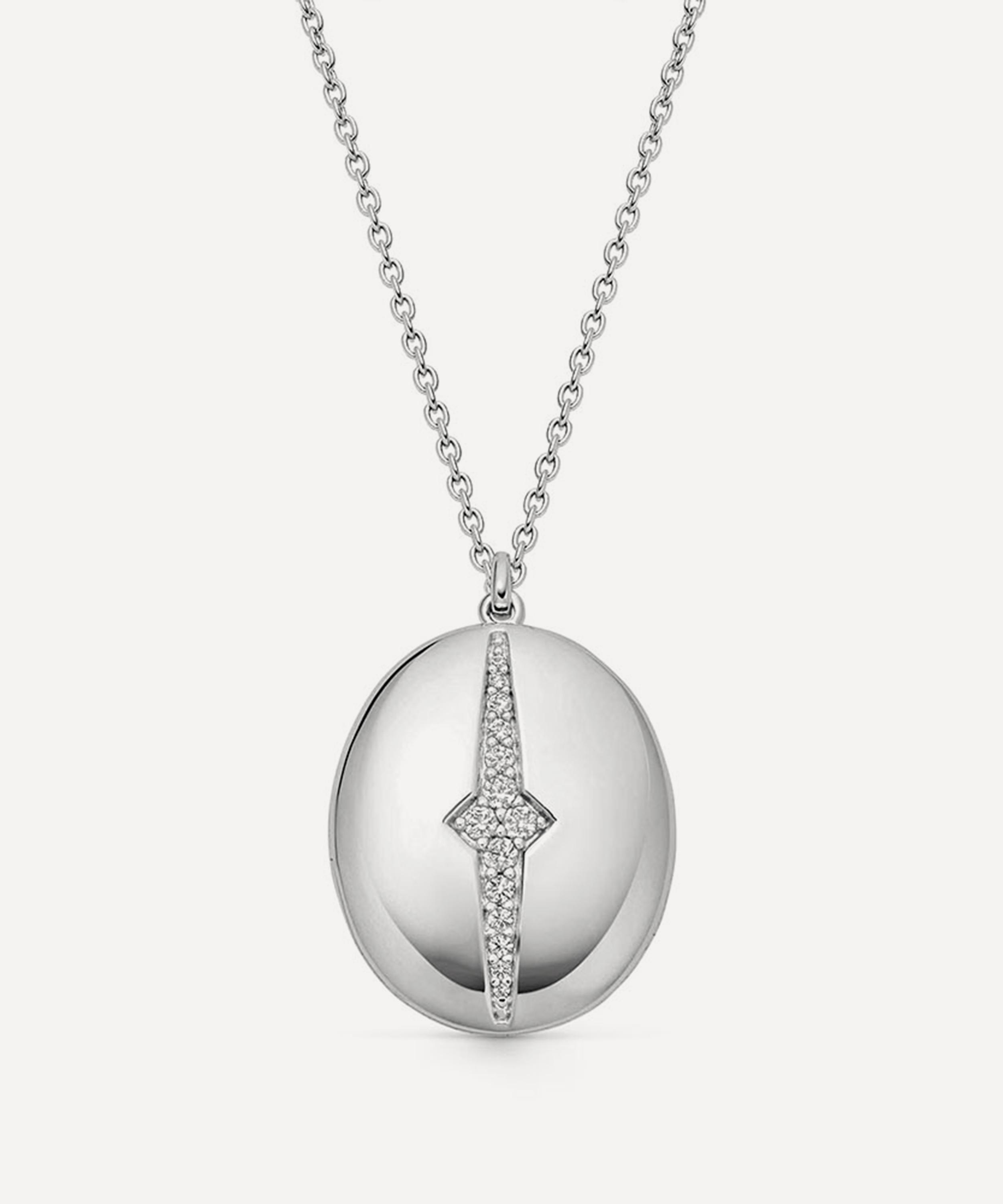 Astley Clarke - Sterling Silver Luna Light Oval Locket Necklace