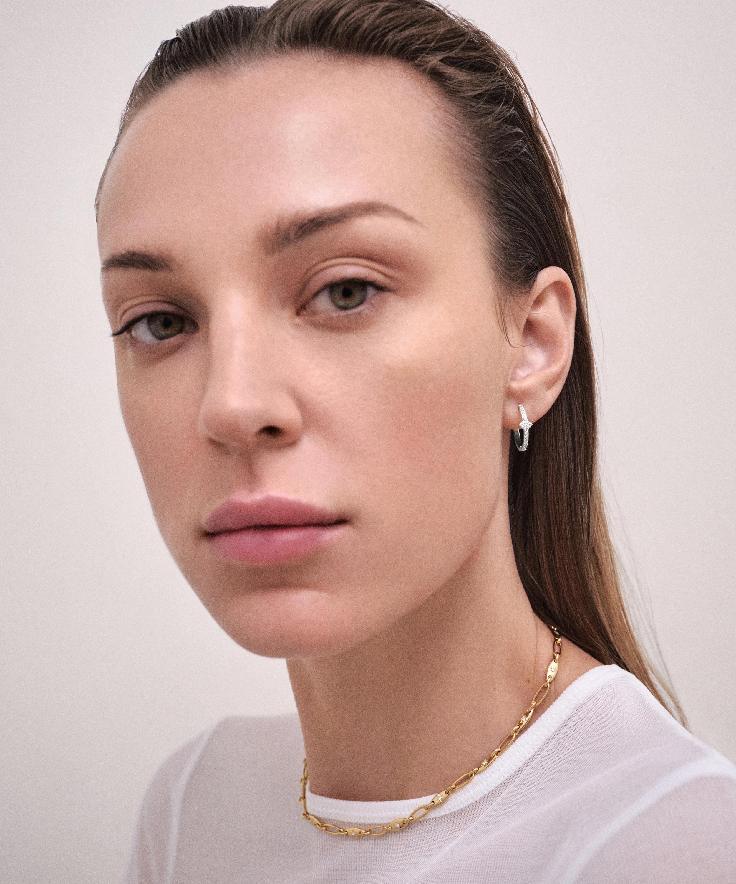 Astley Clarke - Sterling Silver Luna Light Hoop Earrings image number 1