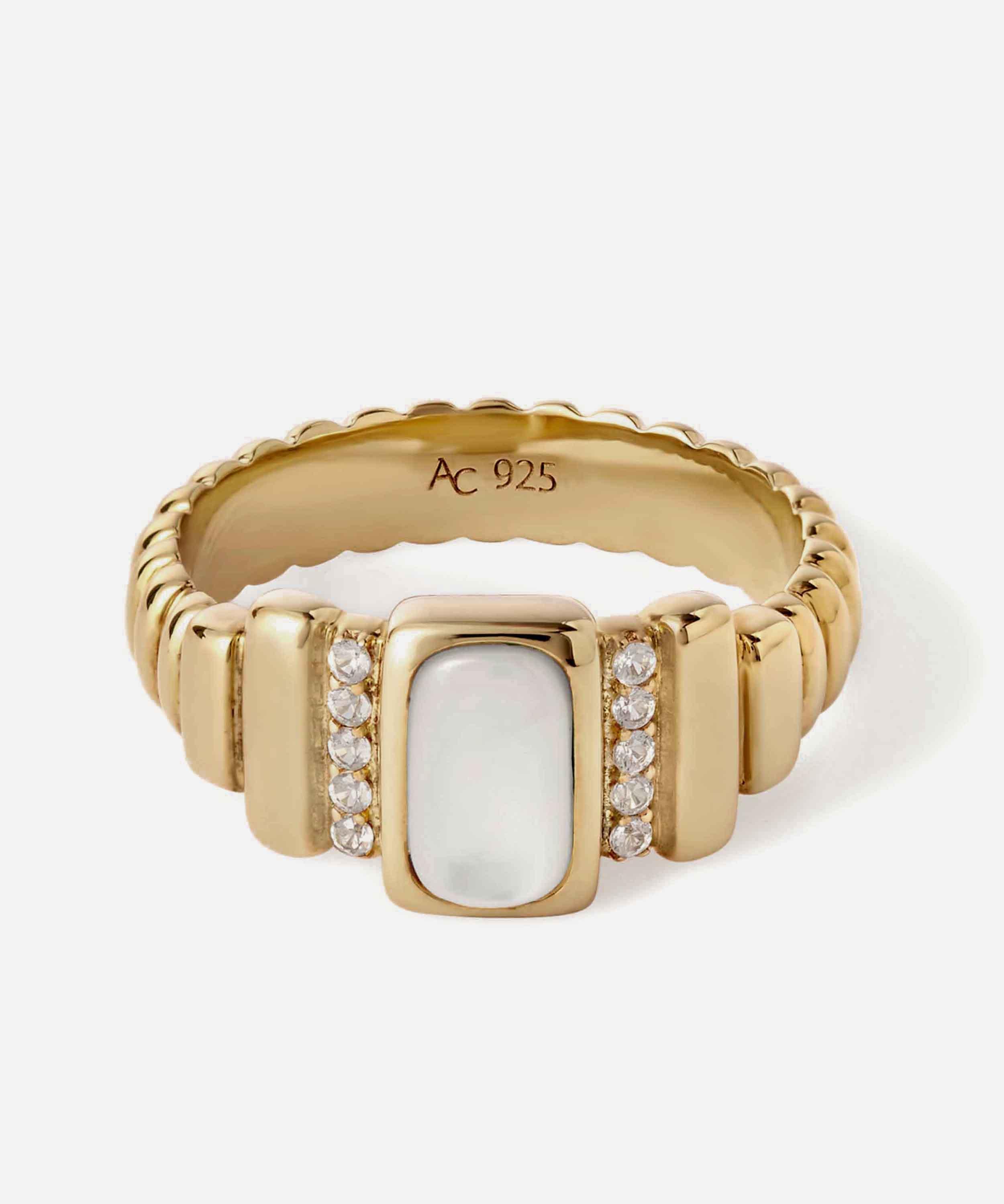 Astley Clarke - 18ct Gold-Plated Vermeil Silver Aurora Ridge Turquoise Ring