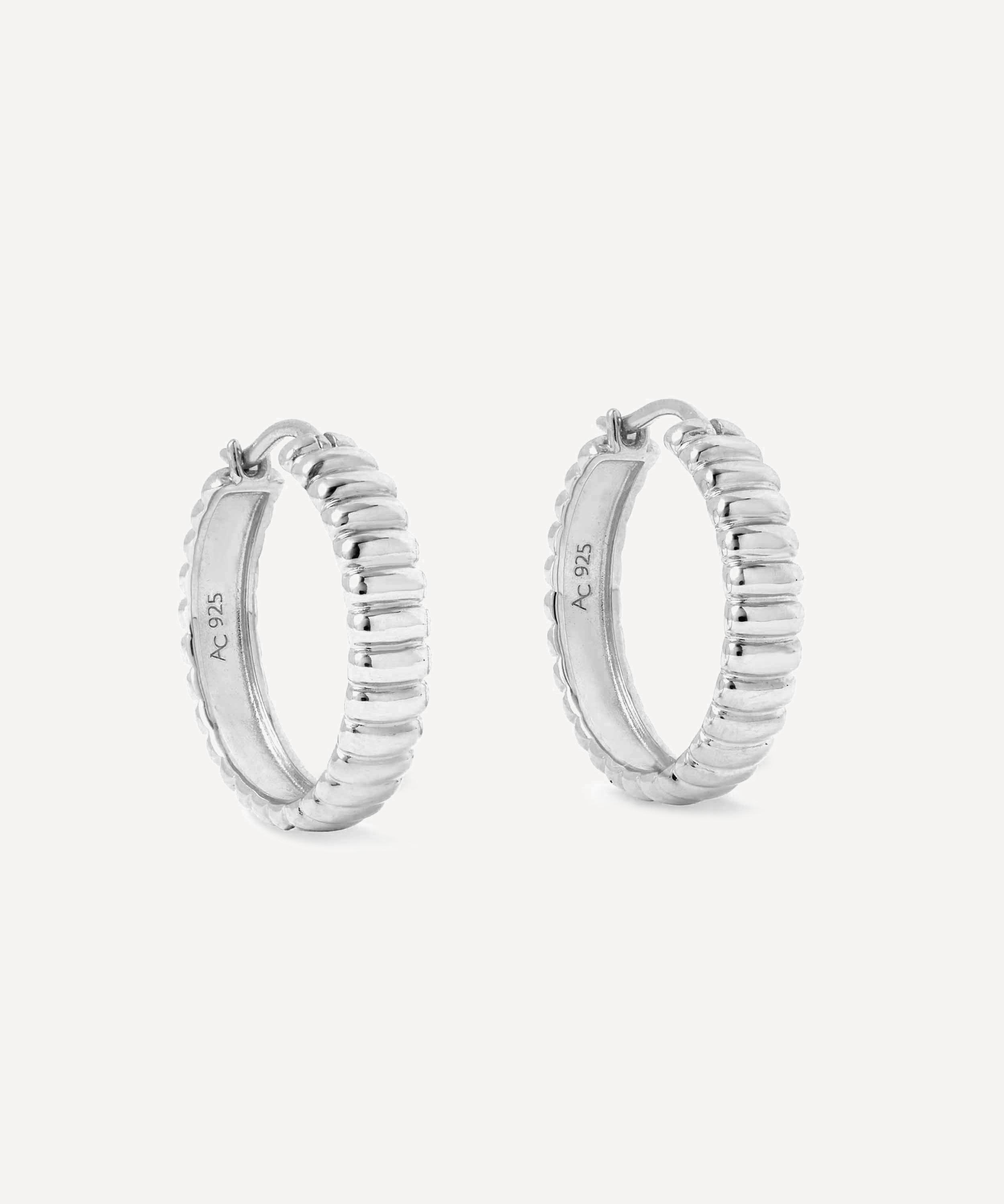 Astley Clarke - Sterling Silver Aurora Ridge Hoop Earrings