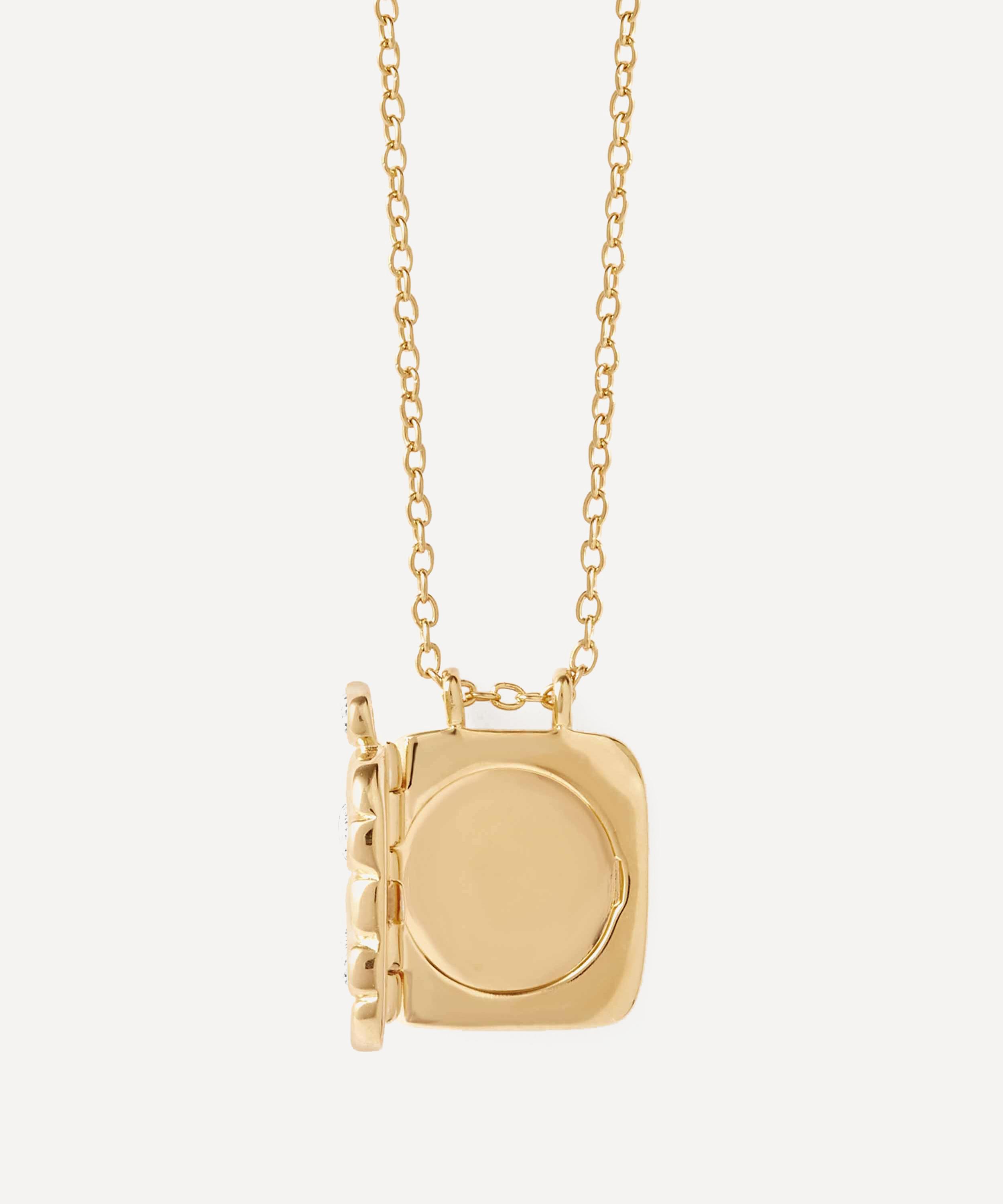 Astley Clarke - 18ct Gold-Plated Vermeil Silver Aurora Ridge Locket Necklace image number 2