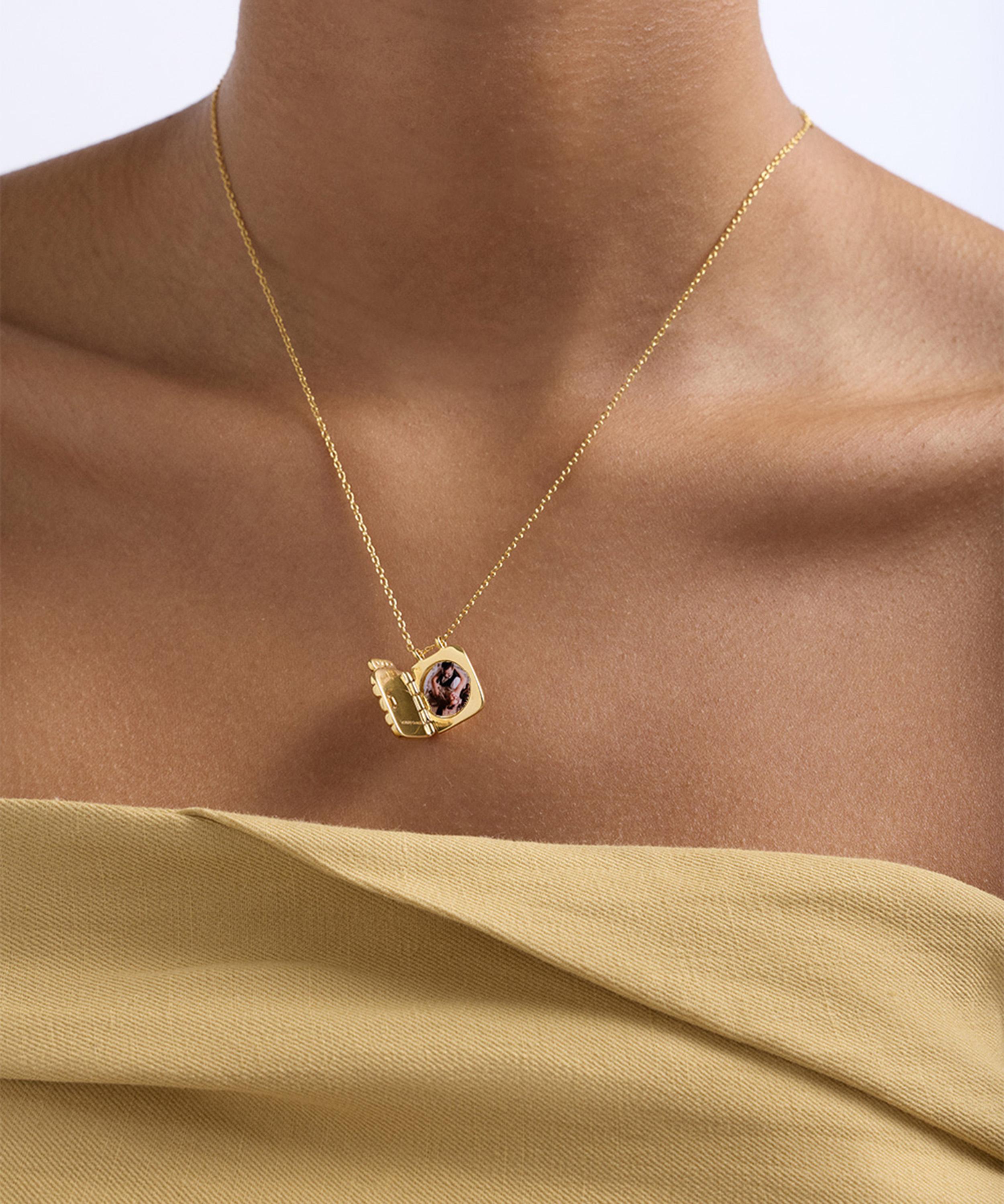 Astley Clarke - 18ct Gold-Plated Vermeil Silver Aurora Ridge Locket Necklace image number 3