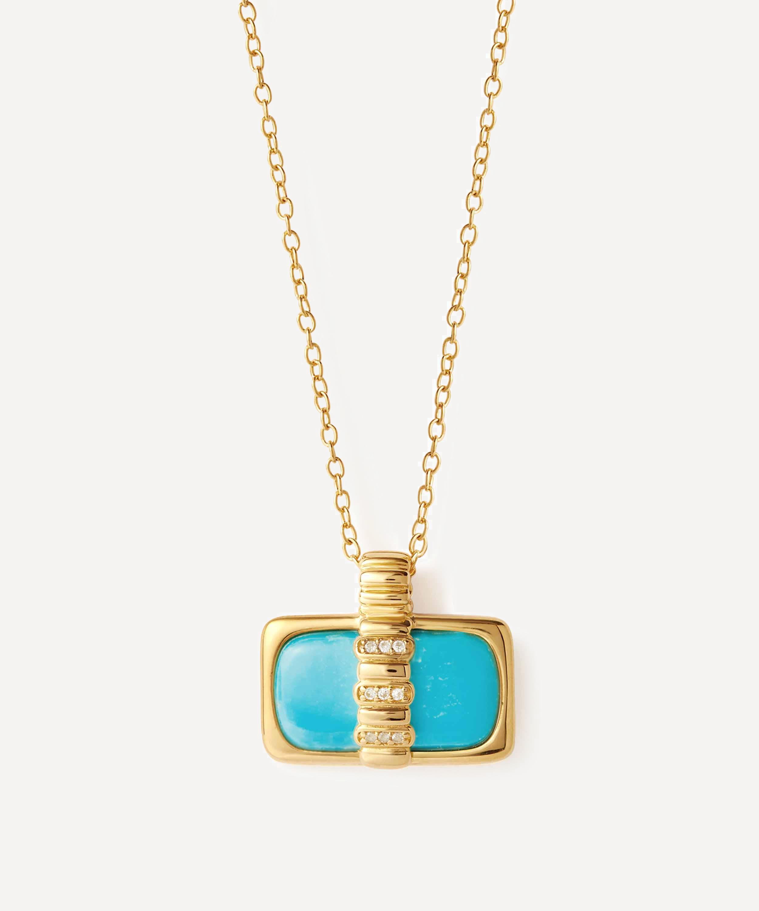 Astley Clarke - 18ct Gold-Plated Vermeil Silver Aurora Ridge Turquoise Landscape Pendant Necklace