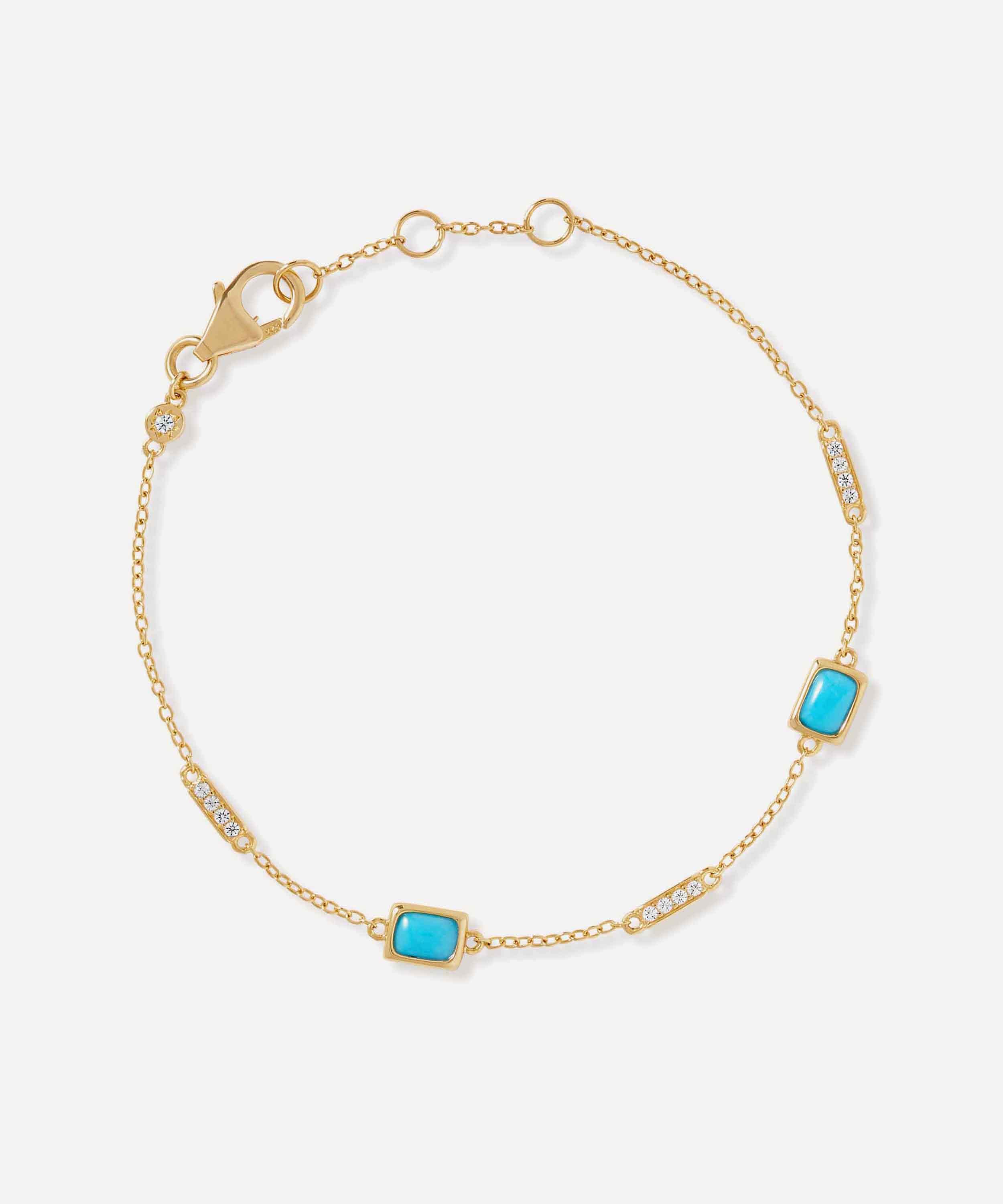 Astley Clarke - 18ct Gold-Plated Vermeil Silver Aurora Ridge Turquoise Station Bracelet