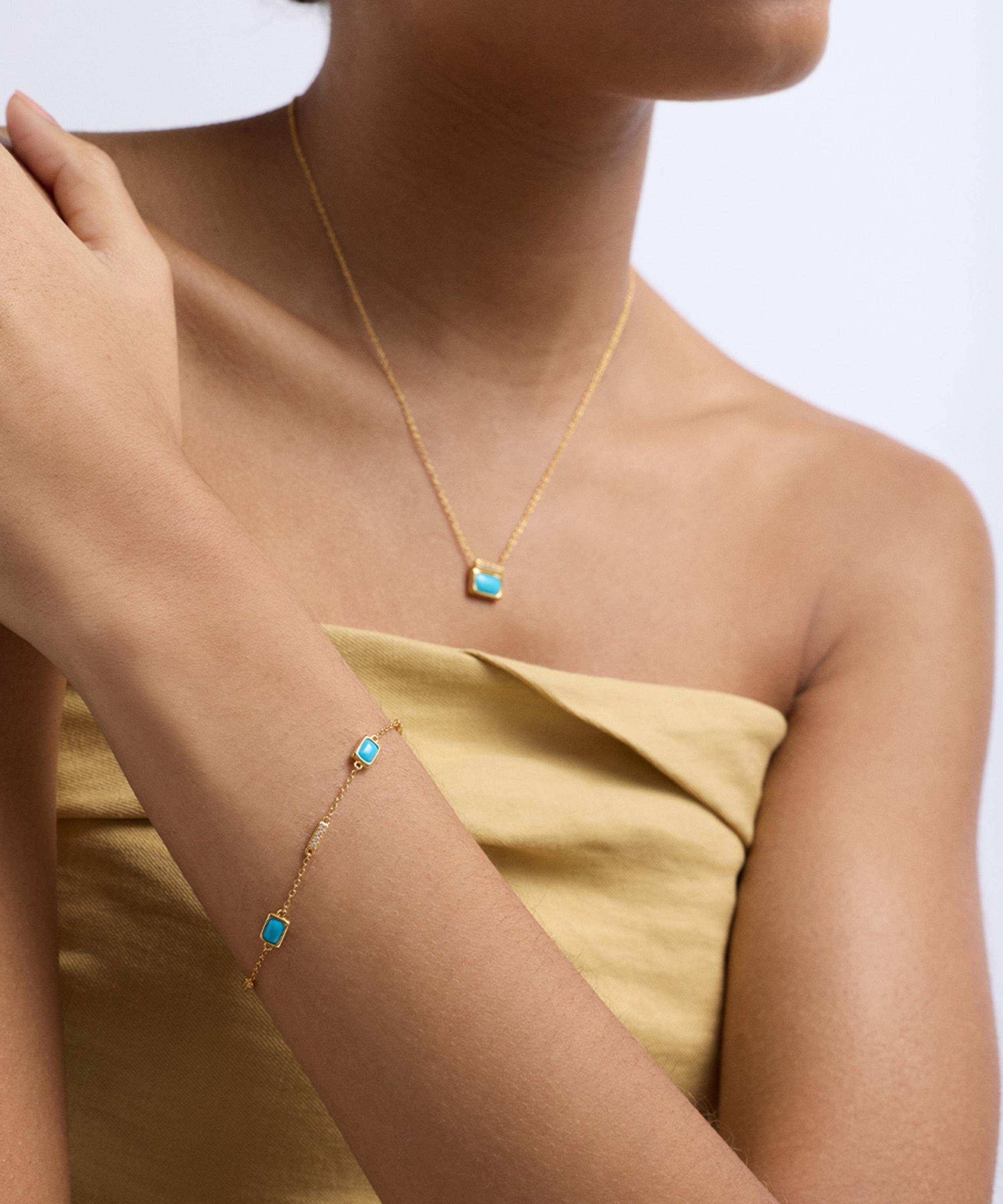 Astley Clarke - 18ct Gold-Plated Vermeil Silver Aurora Ridge Turquoise Station Bracelet image number 1