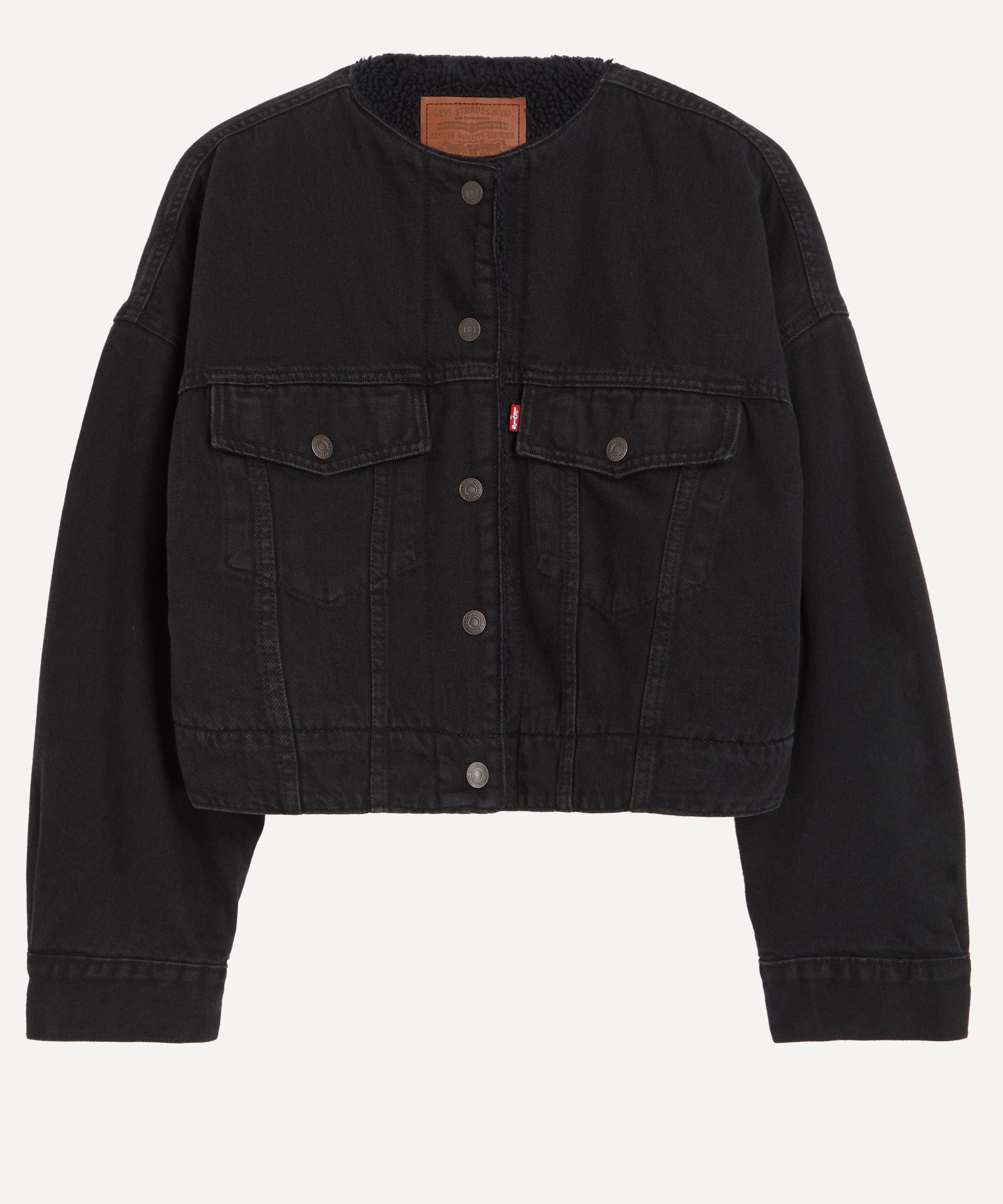 Levi's - Collarless Cropped Sherpa Trucker Jacket image number 0